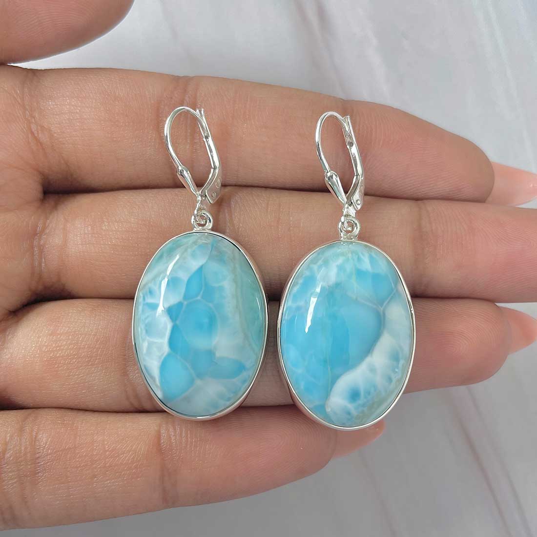 Larimar Earring-(LAR-E-245.)