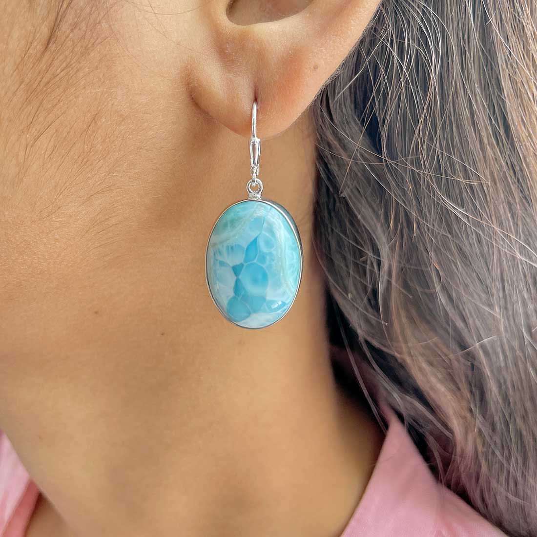 Larimar Earring-(LAR-E-245.)