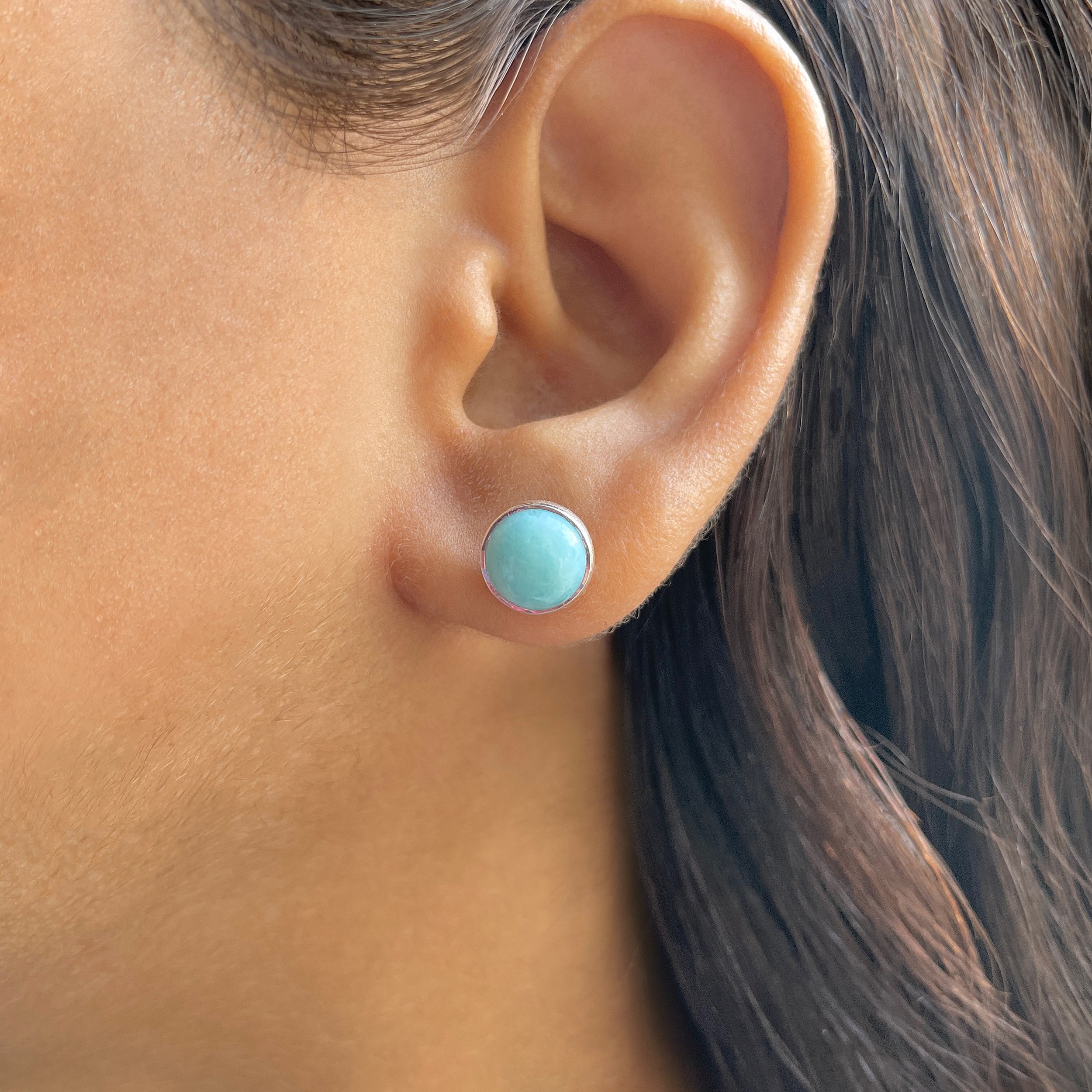 Larimar Stud Earring-(LAR-E-2456.)