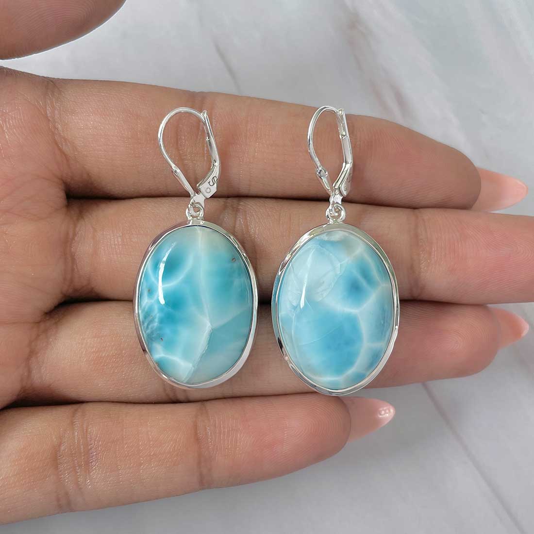 Larimar Earring-(LAR-E-246.)