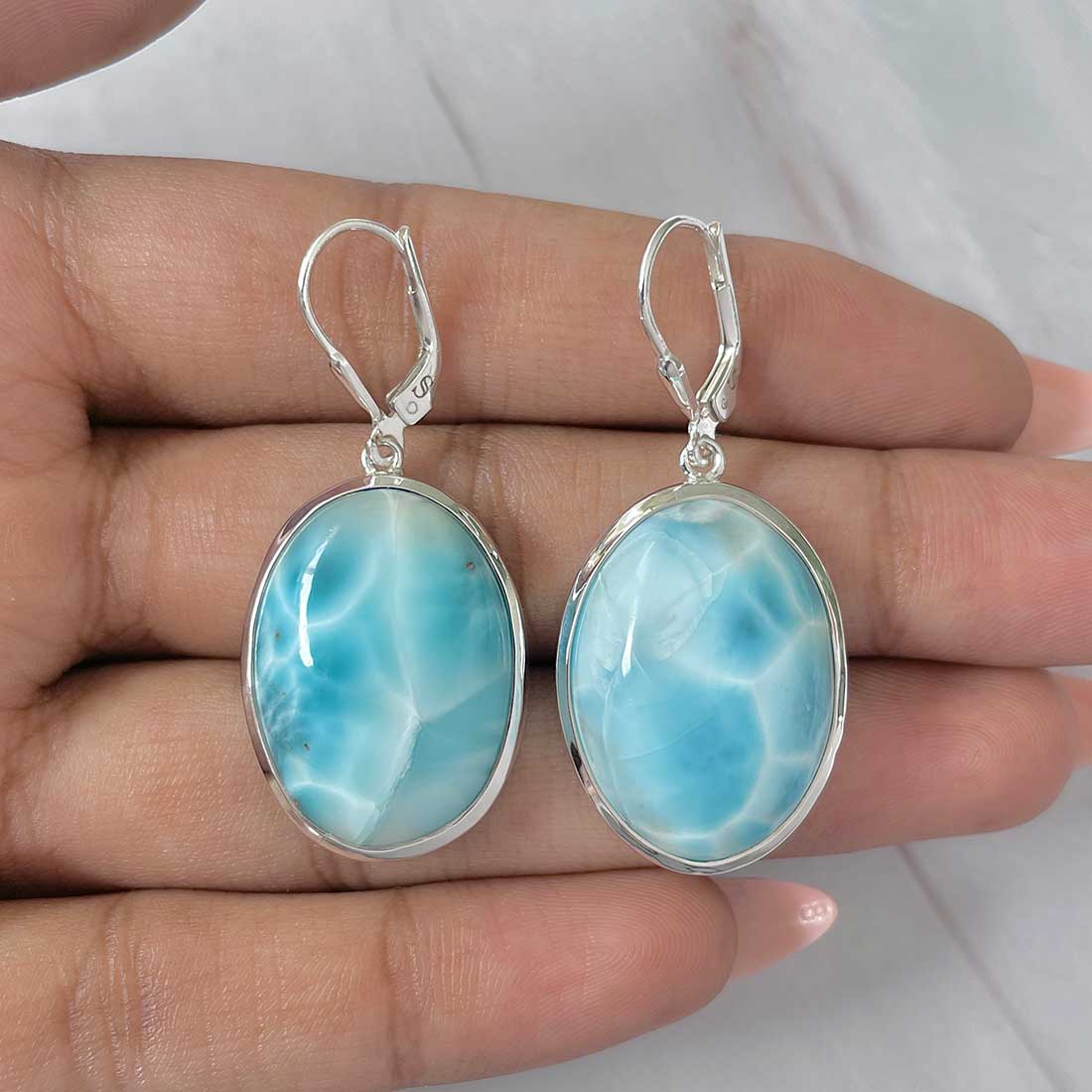 Larimar Earring-(LAR-E-246.)