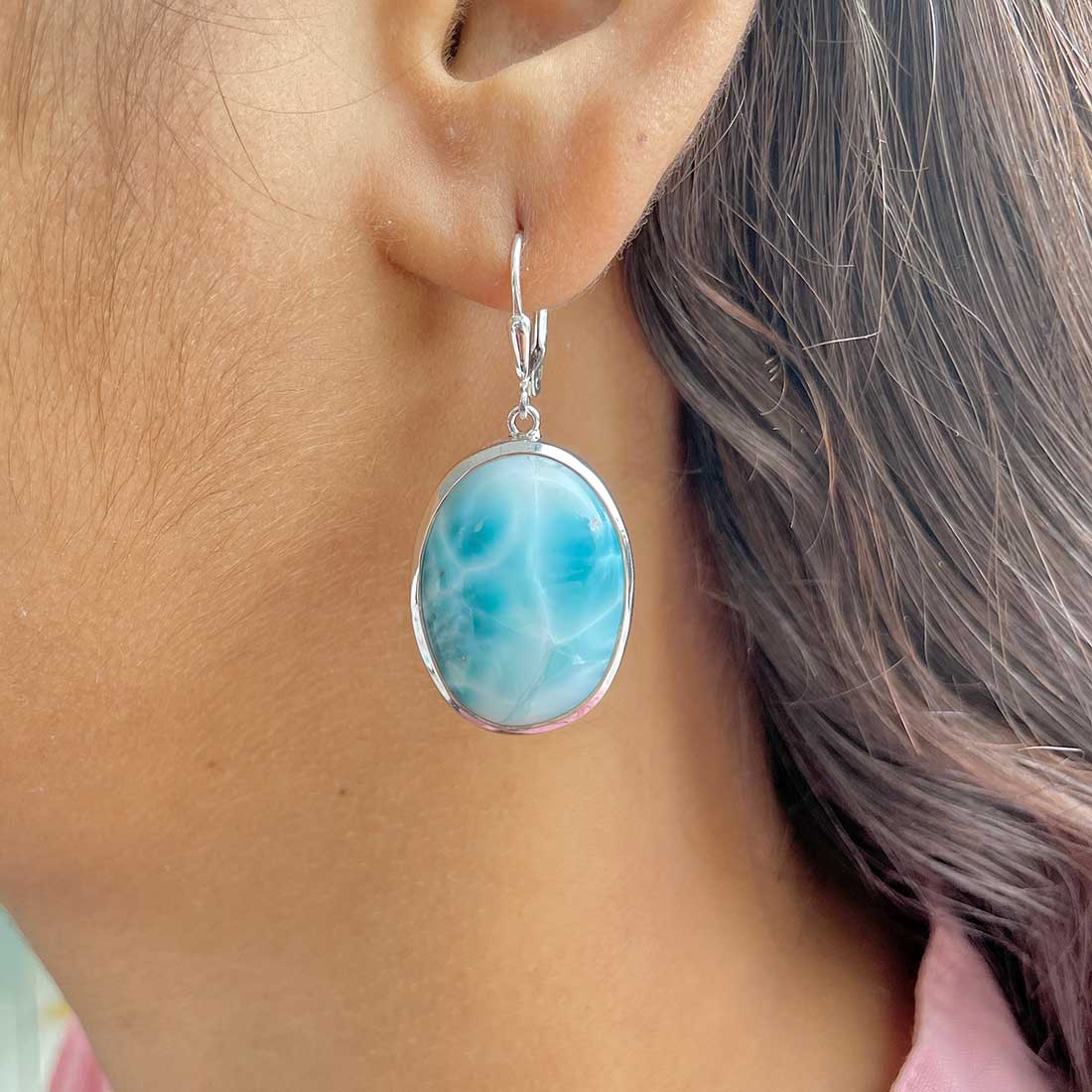 Larimar Earring-(LAR-E-246.)