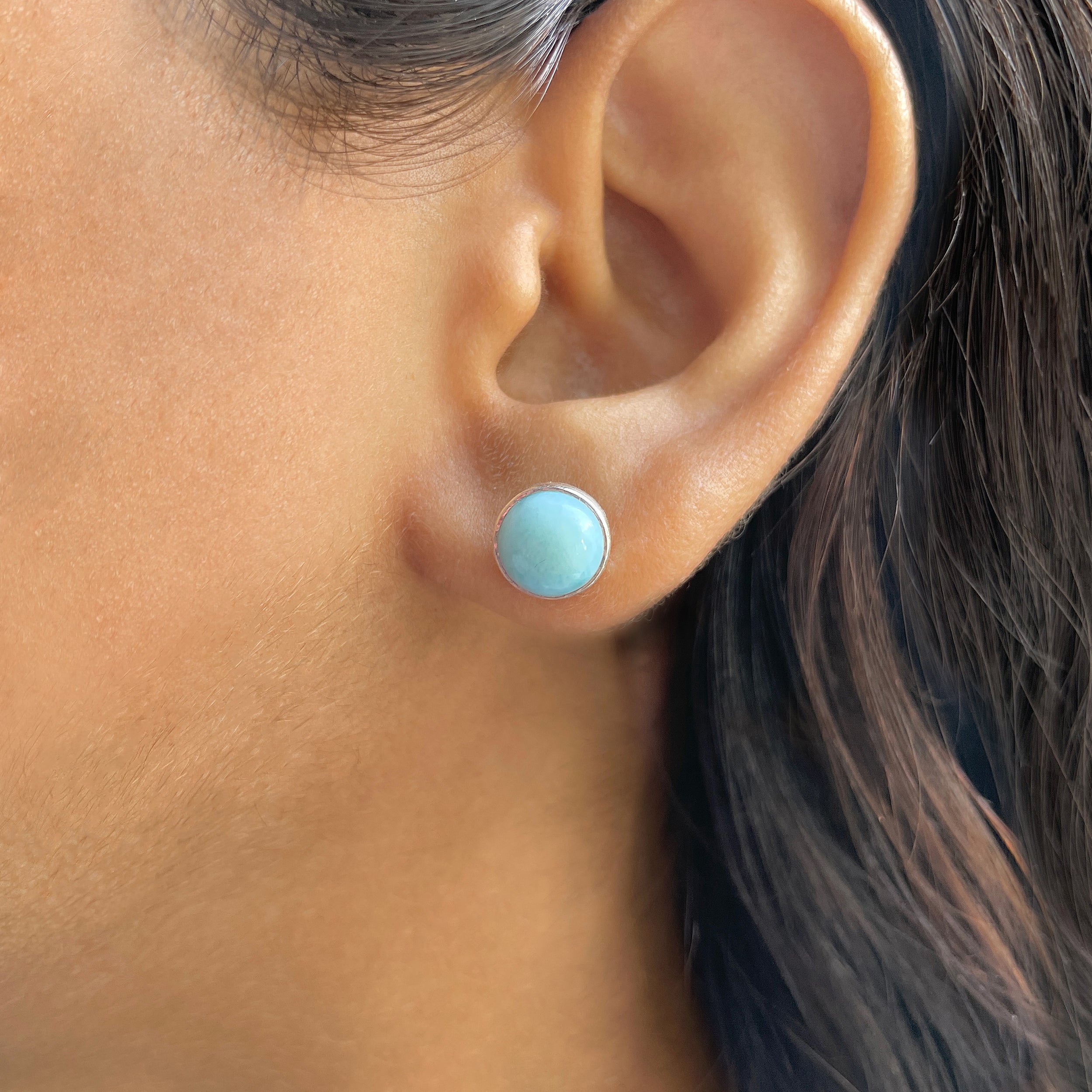 Larimar Stud Earring-(LAR-E-2460.)