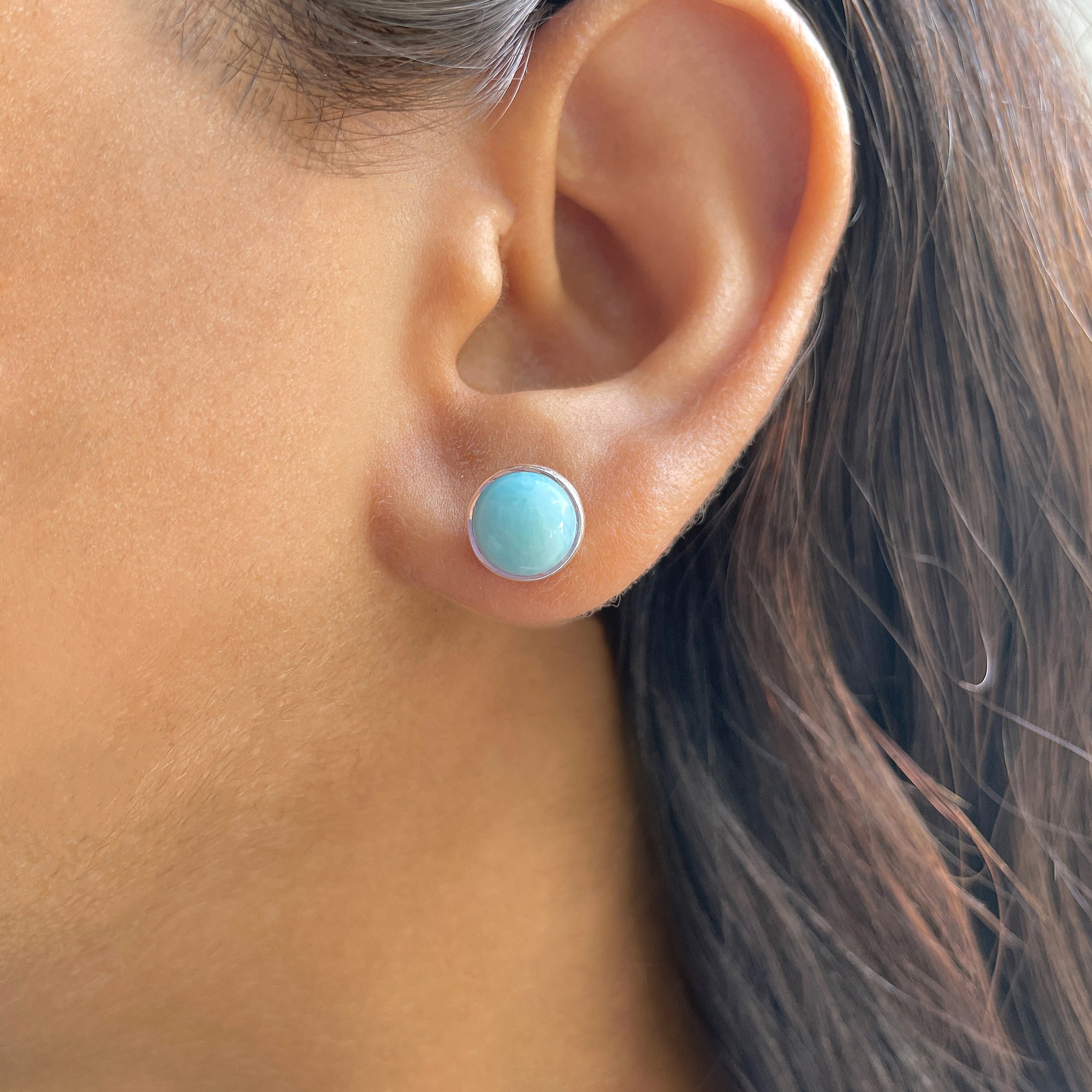 Larimar Stud Earring-(LAR-E-2462.)