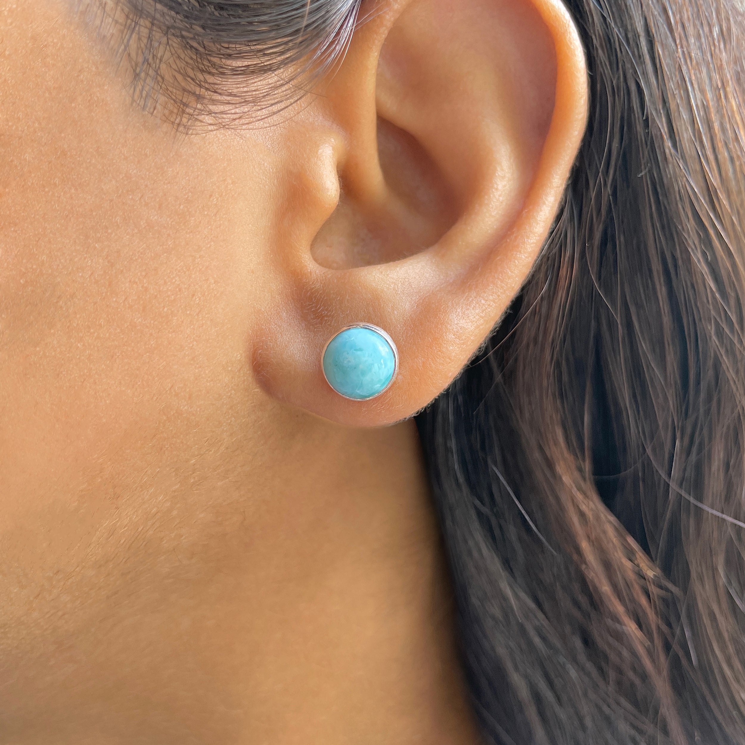 Larimar Stud Earring-(LAR-E-2464.)