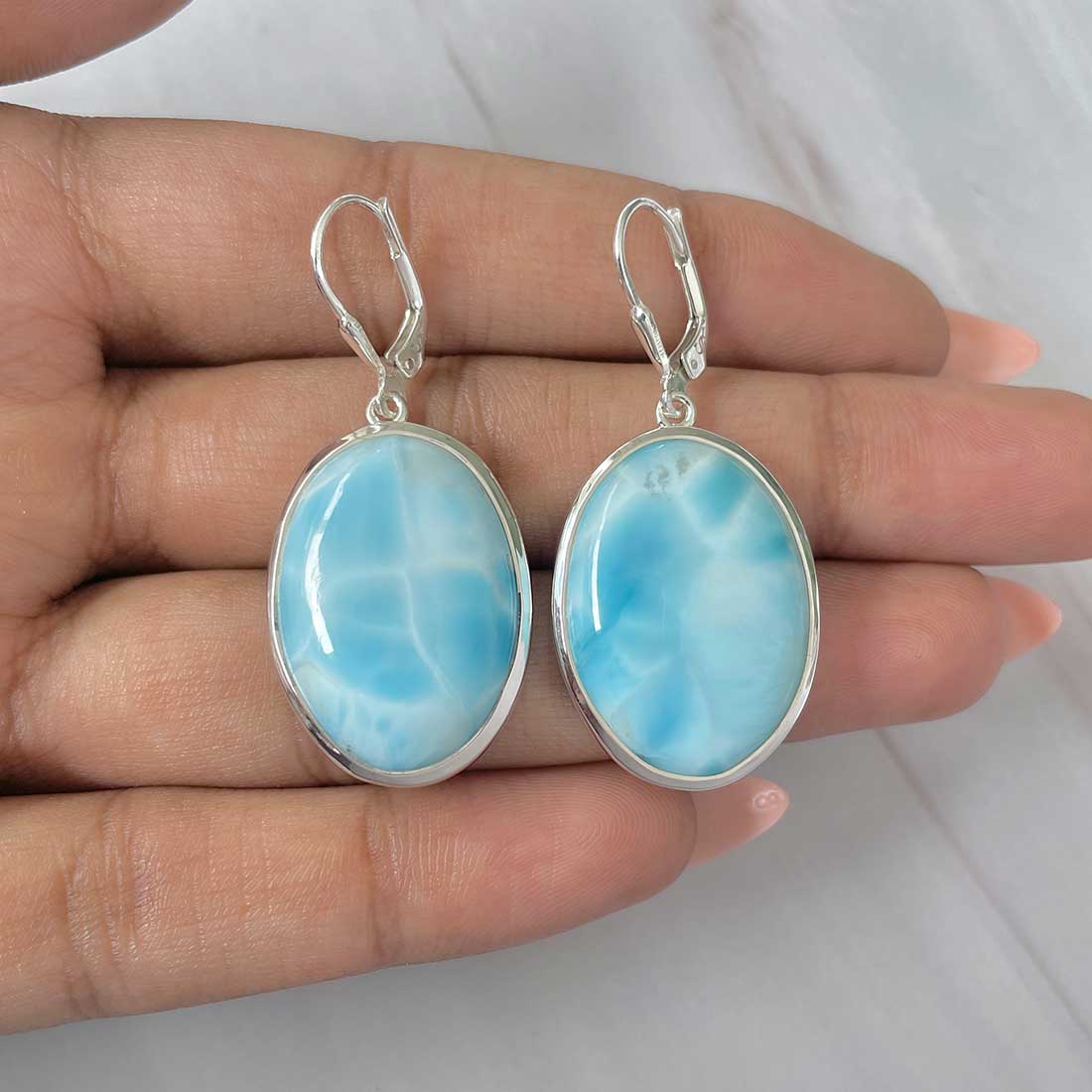 Larimar Earring-(LAR-E-247.)