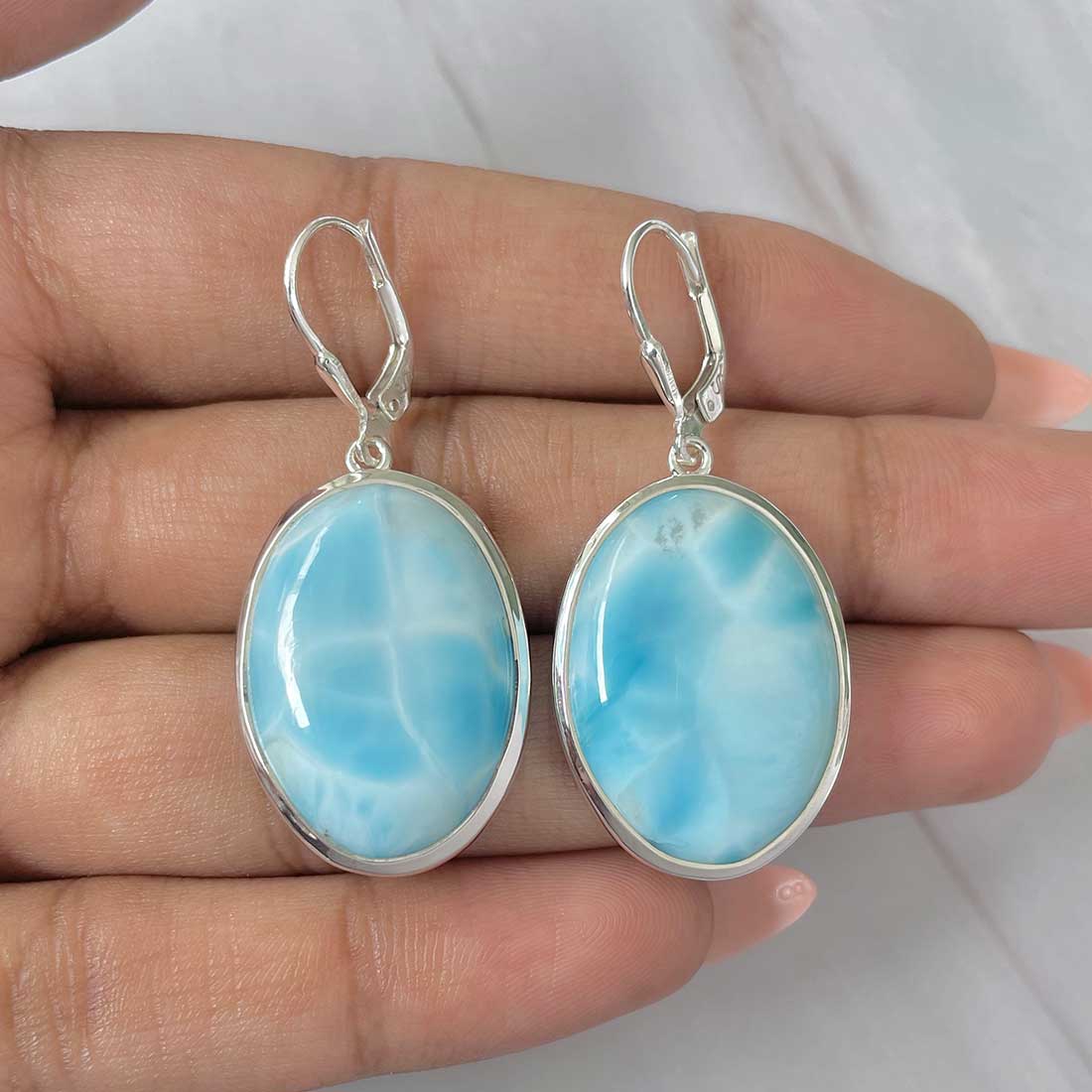 Larimar Earring-(LAR-E-247.)