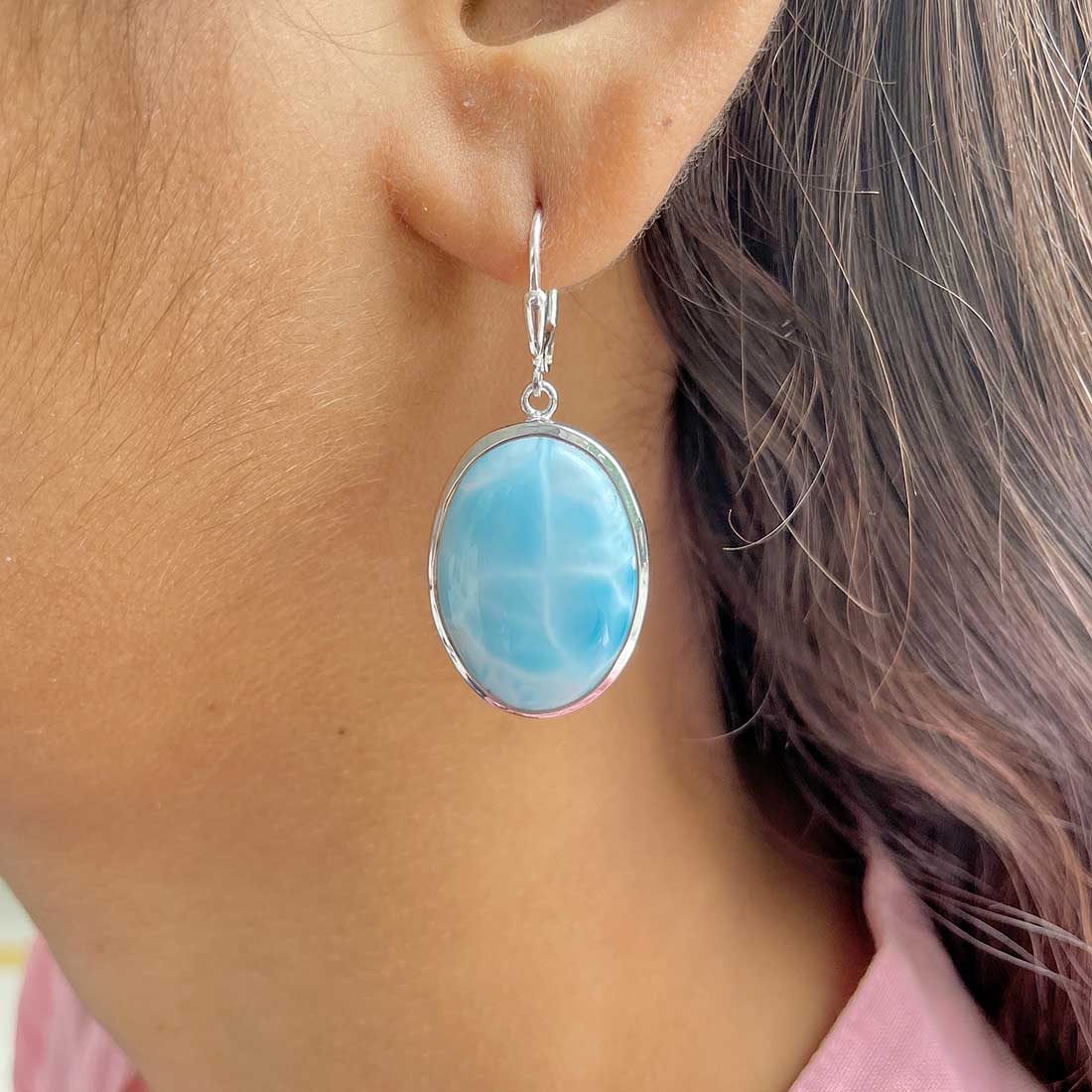 Larimar Earring-(LAR-E-247.)