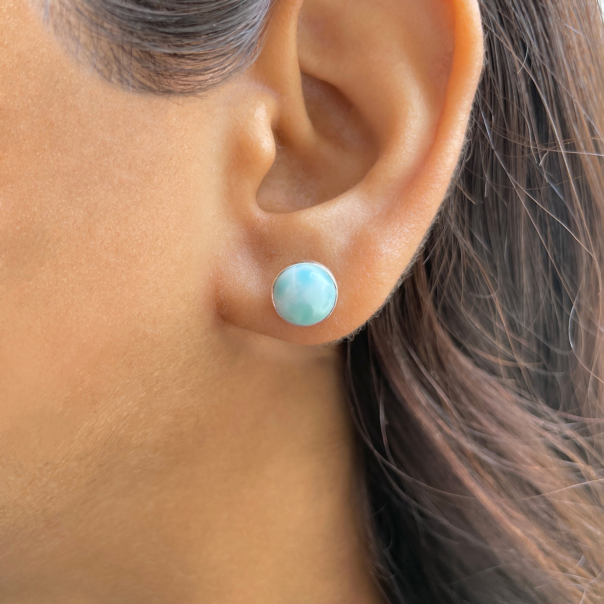Larimar Stud Earring-(LAR-E-2471.)