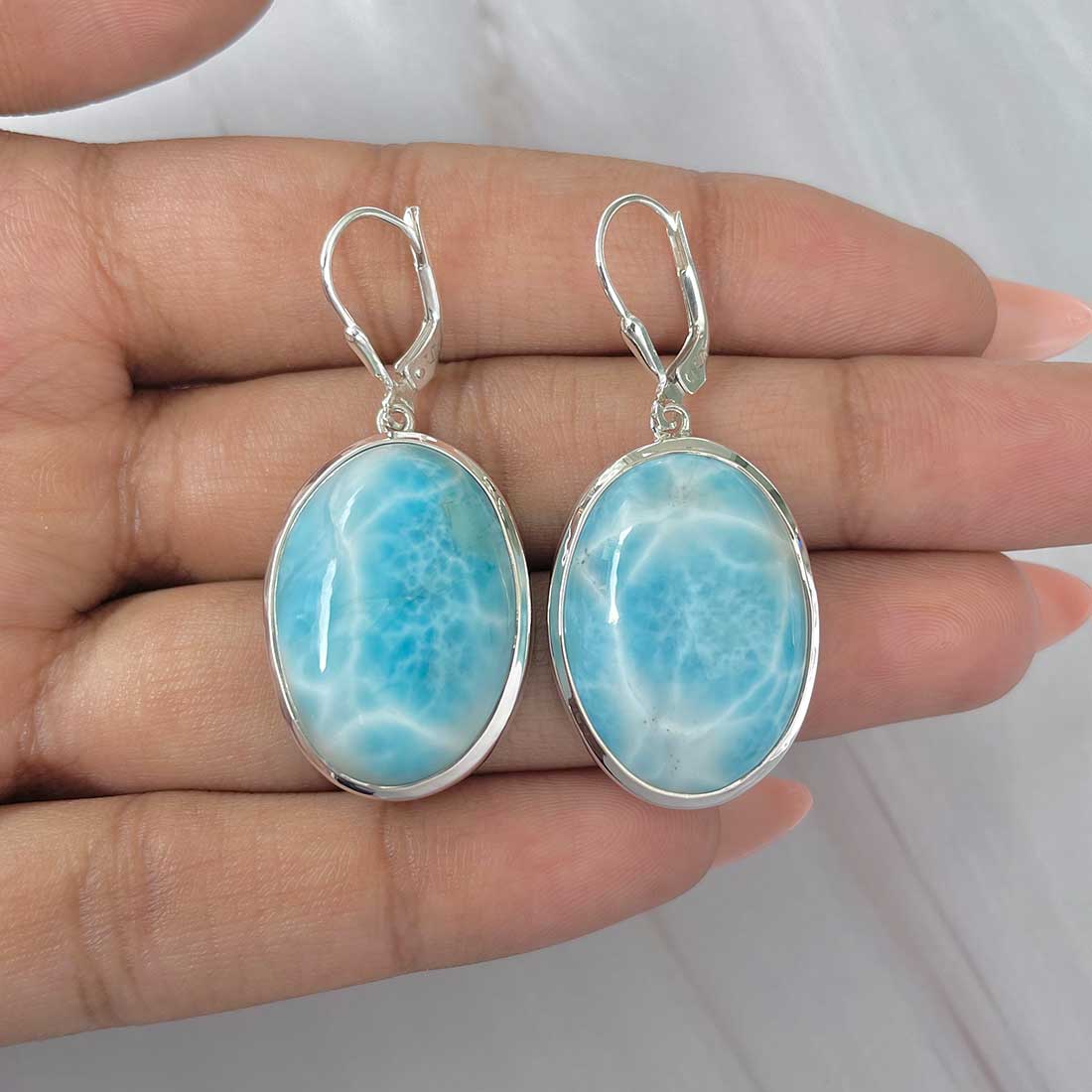 Larimar Earring-(LAR-E-248.)