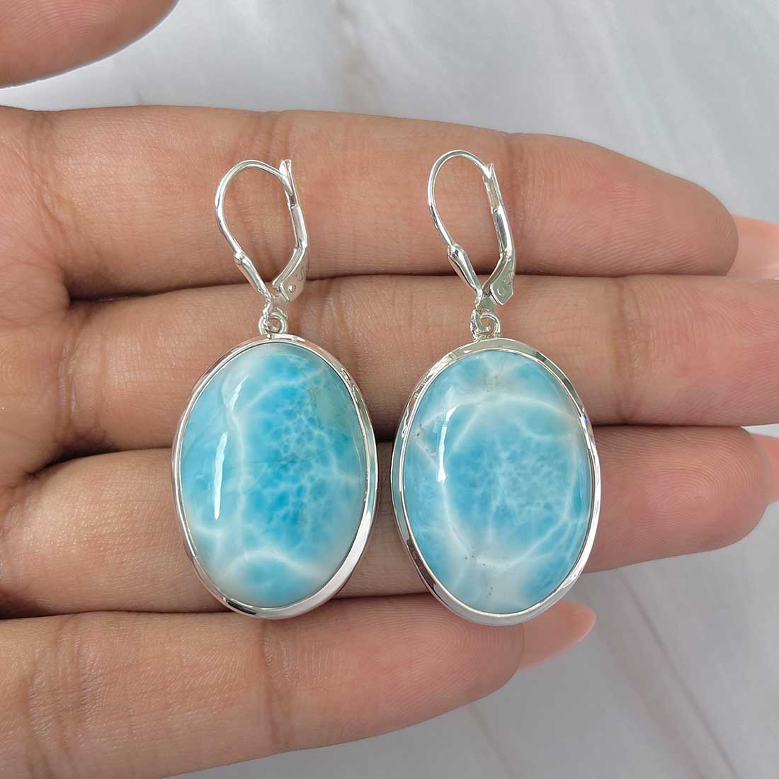 Larimar Earring-(LAR-E-248.)