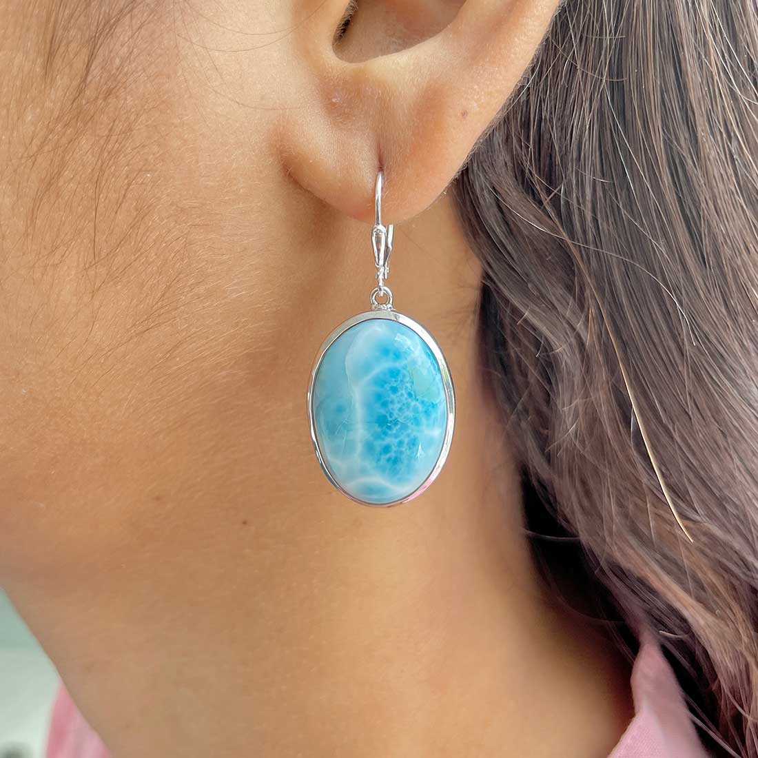 Larimar Earring-(LAR-E-248.)