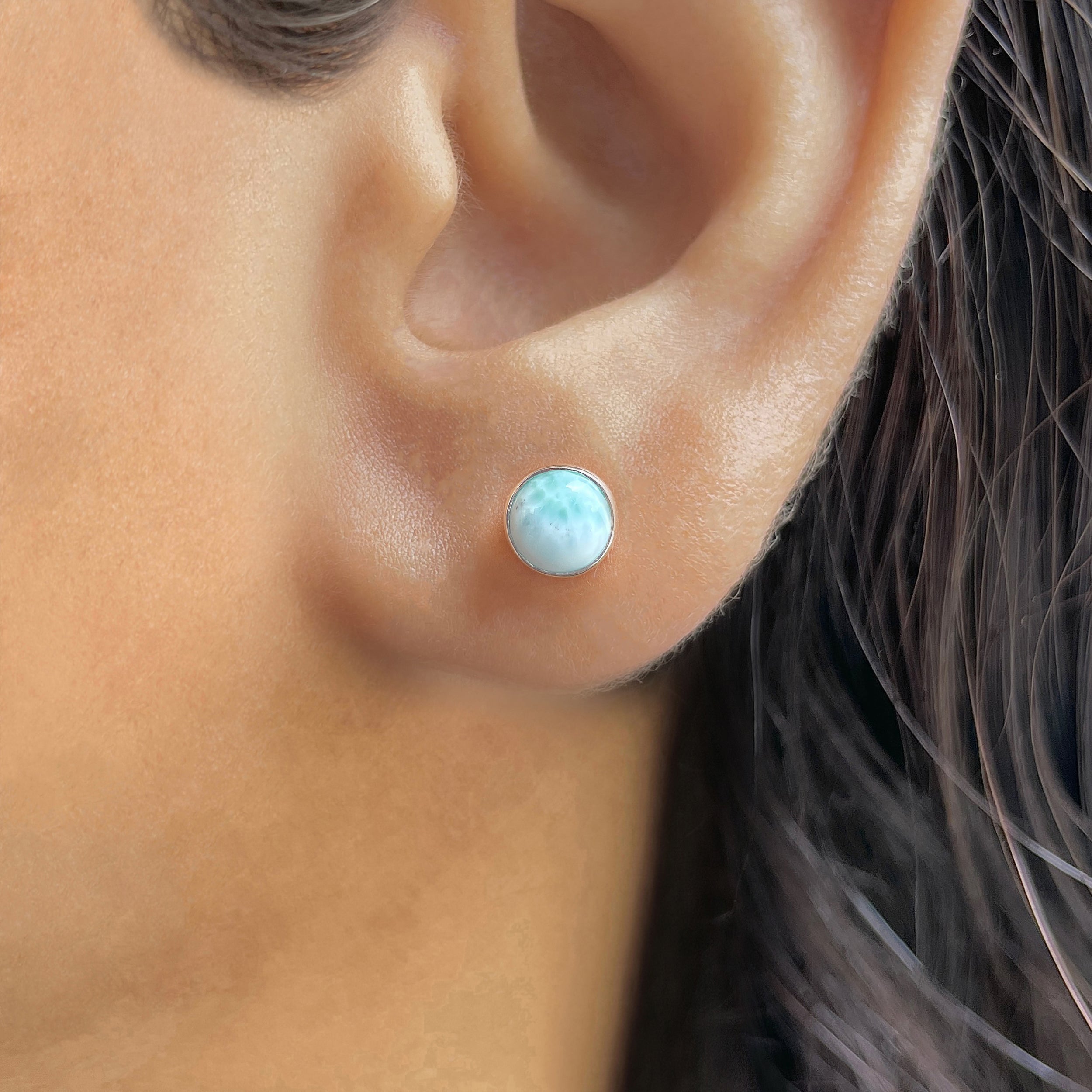 Larimar Stud Earring-(LAR-E-2480.)