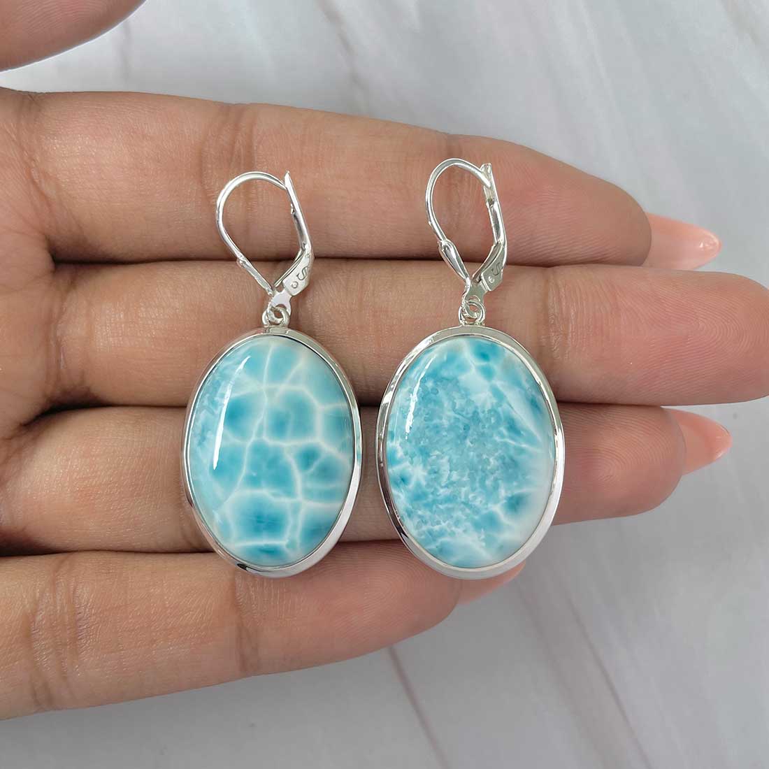 Larimar Earring-(LAR-E-249.)