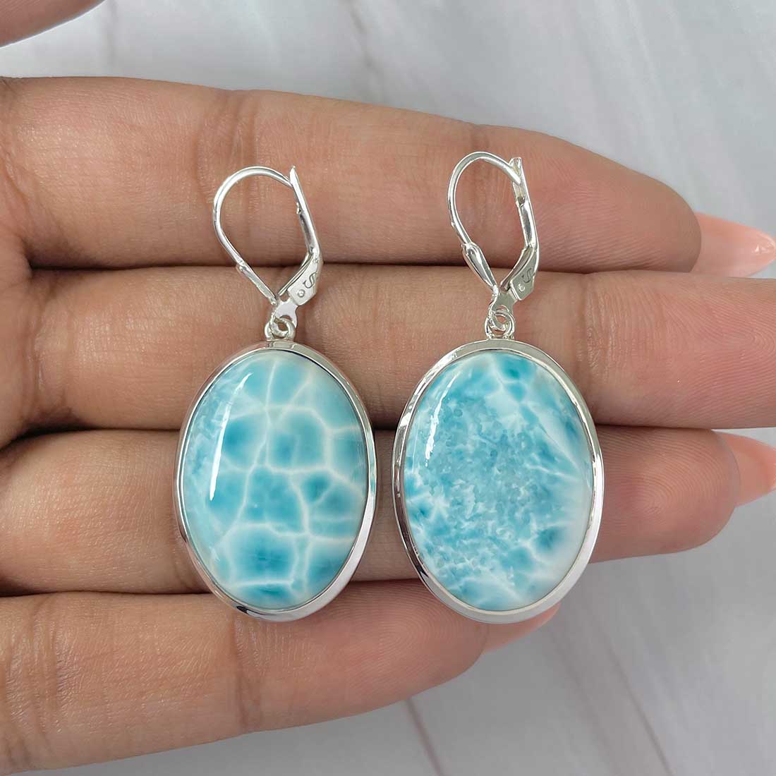 Larimar Earring-(LAR-E-249.)