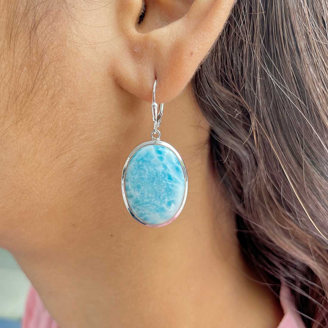 Larimar Earring-(LAR-E-249.)