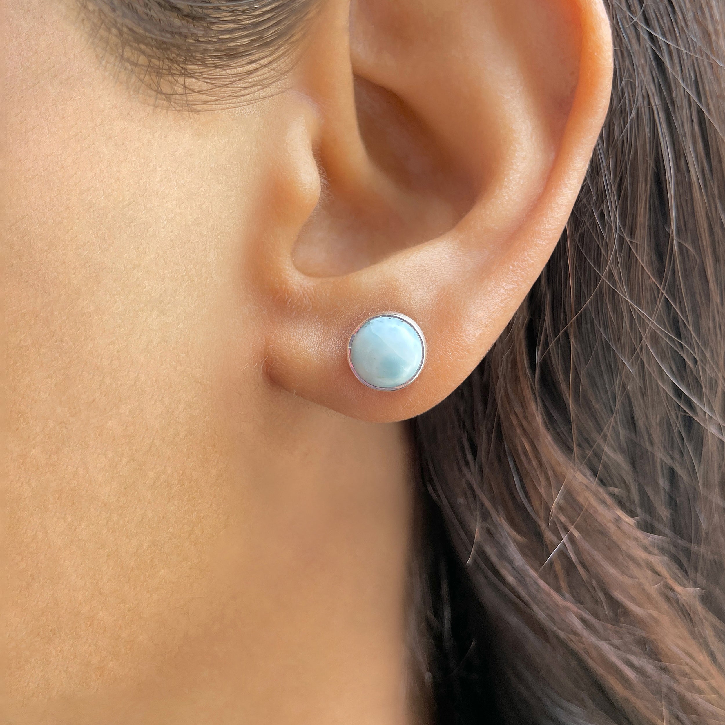 Larimar Stud Earring-(LAR-E-2496.)