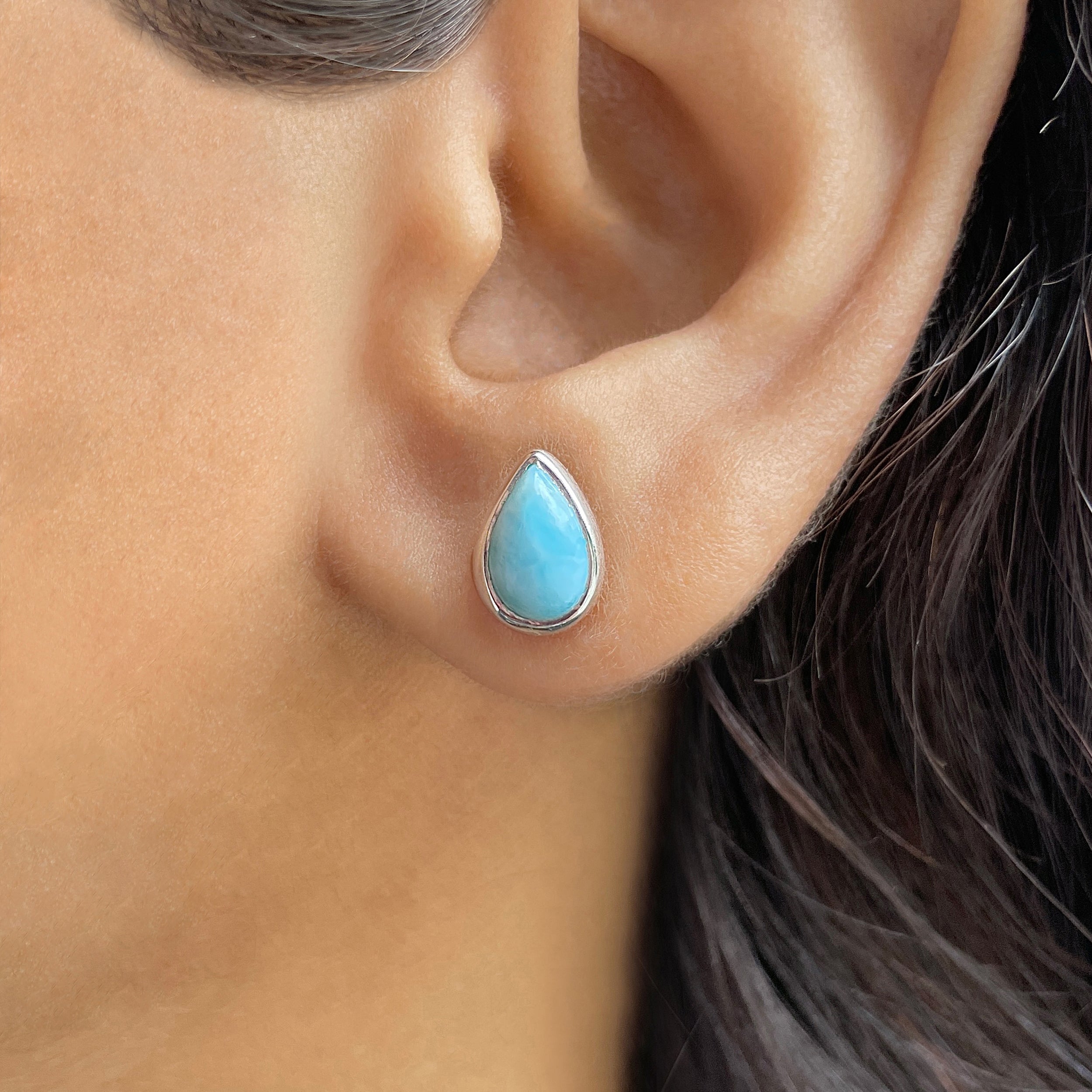 Larimar Stud Earring-(LAR-E-2503.)