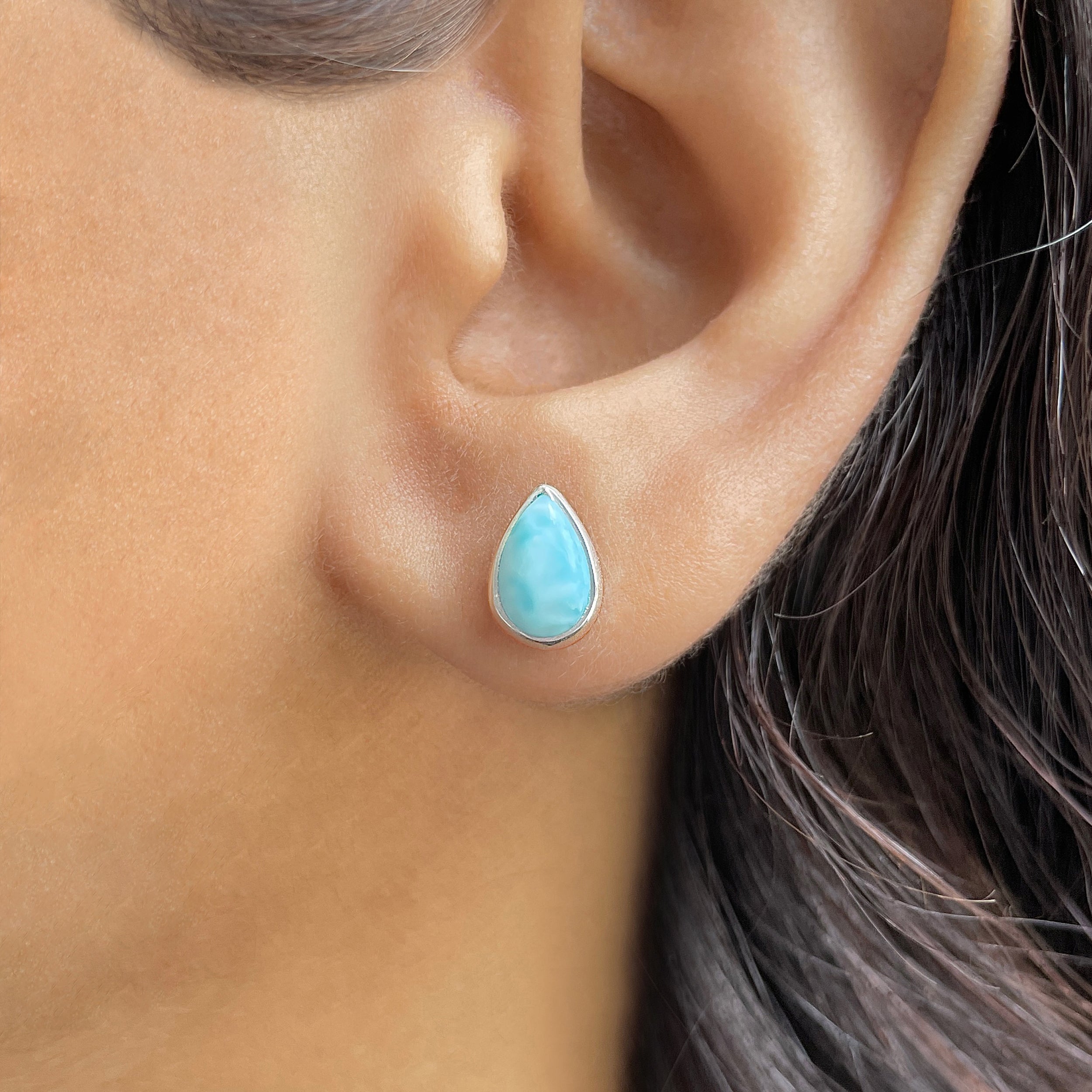 Larimar Stud Earring-(LAR-E-2510.)