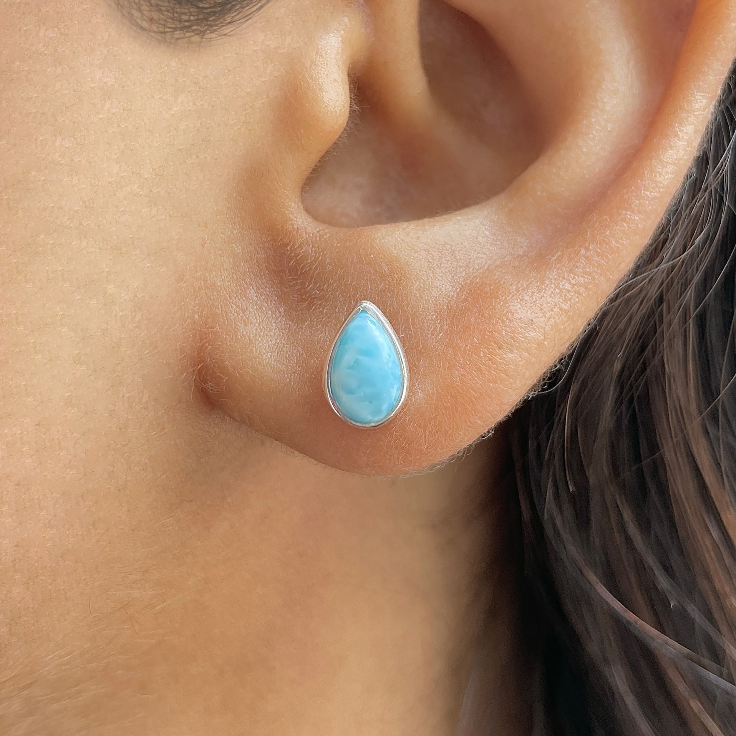 Larimar Stud Earring-(LAR-E-2513.)