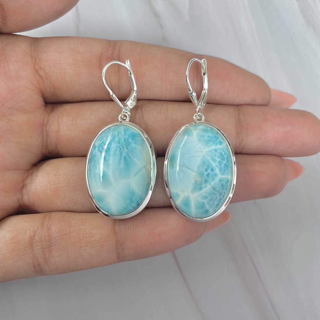 Larimar Earring-(LAR-E-252.)