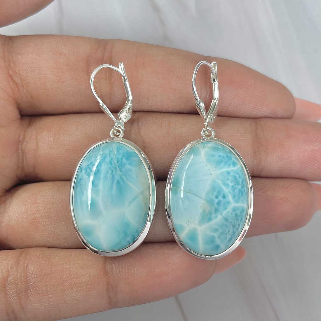 Larimar Earring-(LAR-E-252.)