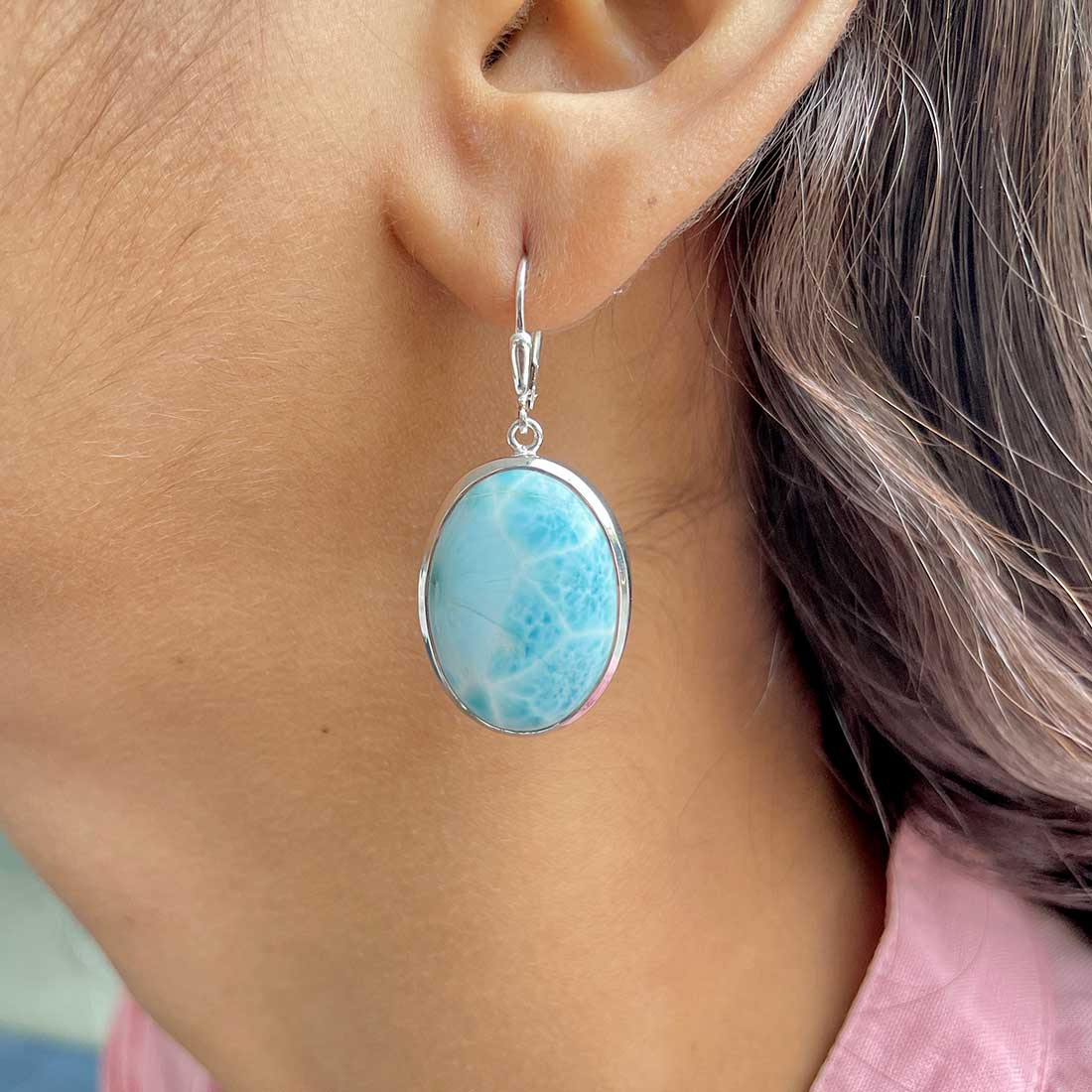 Larimar Earring-(LAR-E-252.)