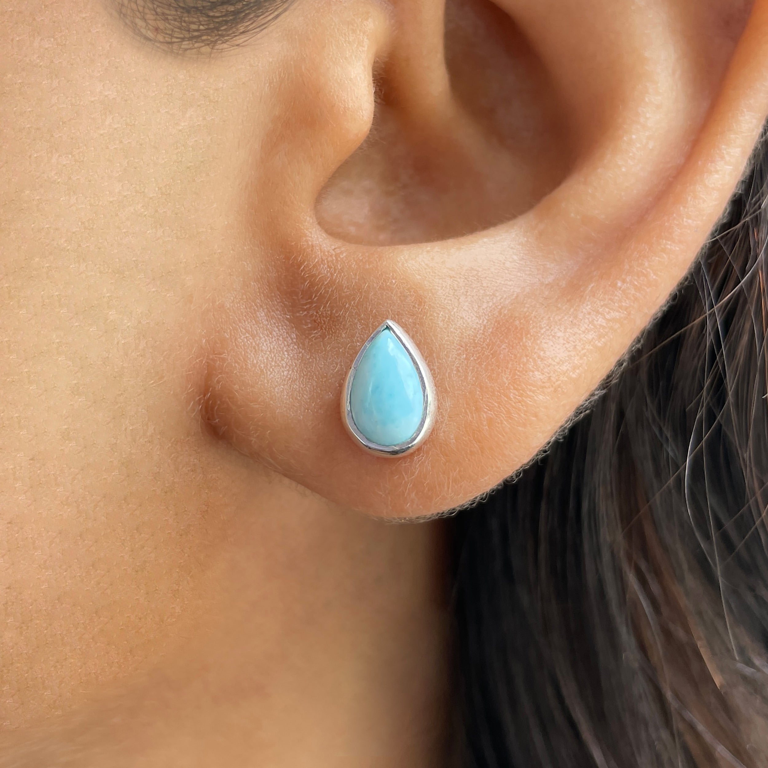 Larimar Stud Earring-(LAR-E-2520.)