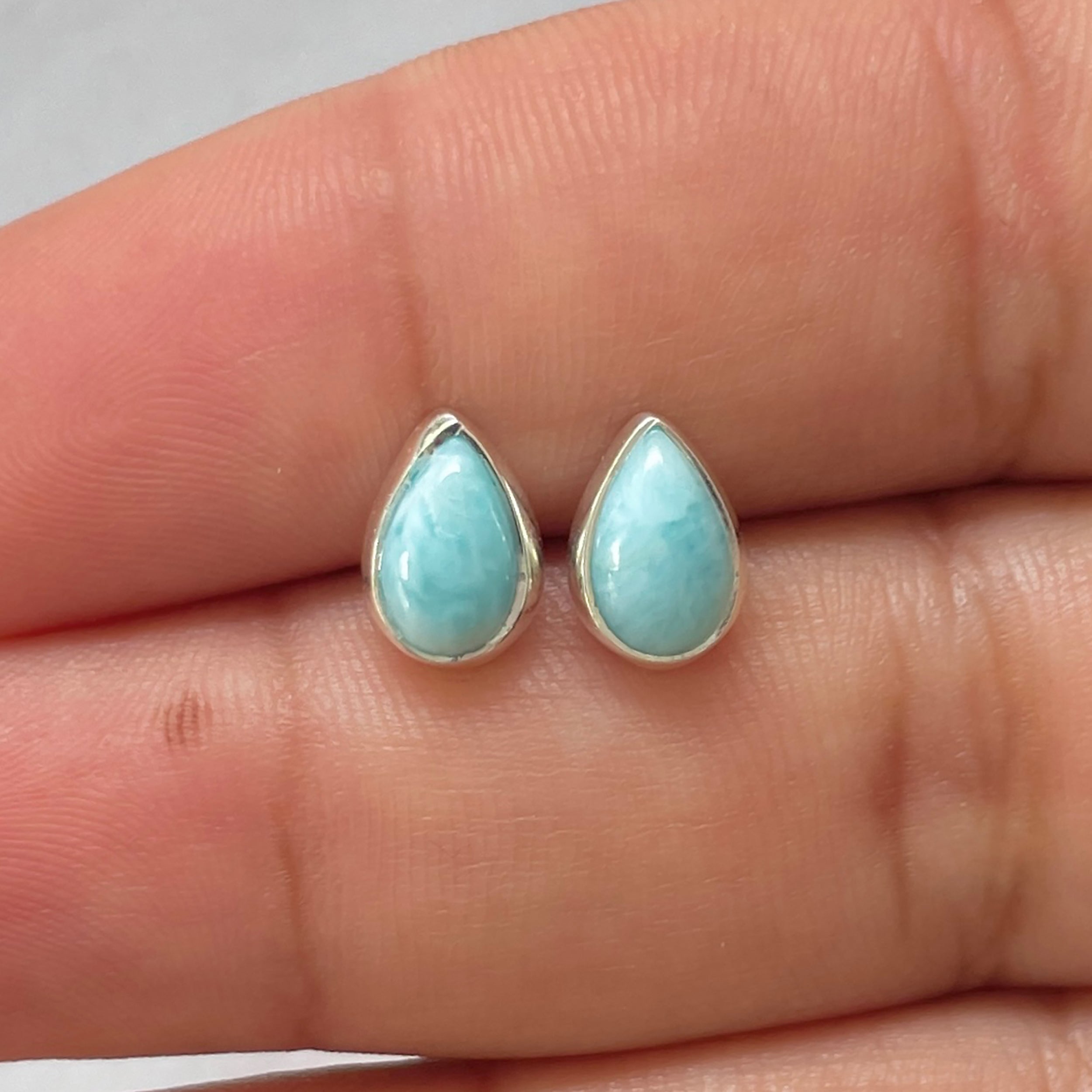 Larimar Stud Earring-(LAR-E-2522.)