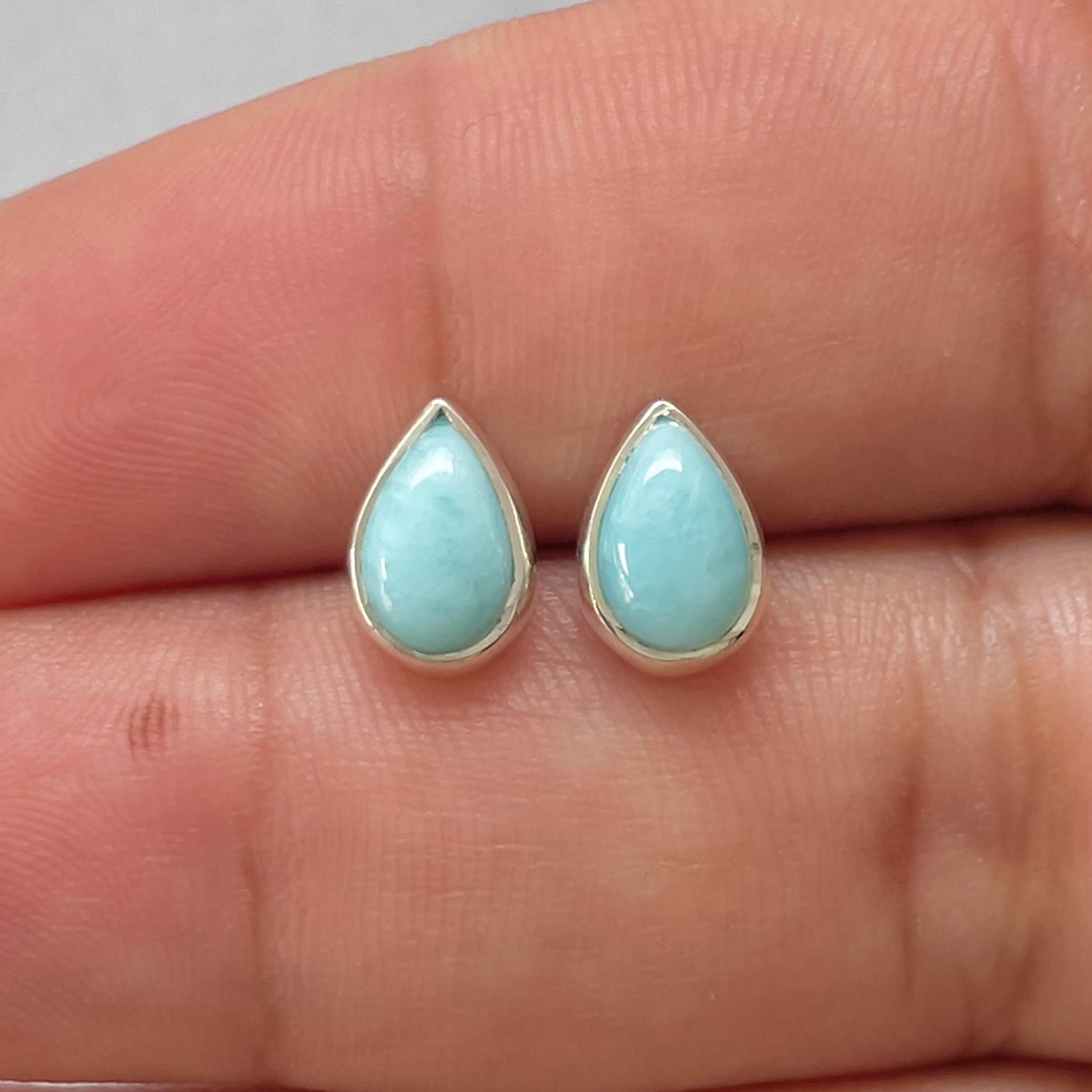 Larimar Stud Earring-(LAR-E-2523.)