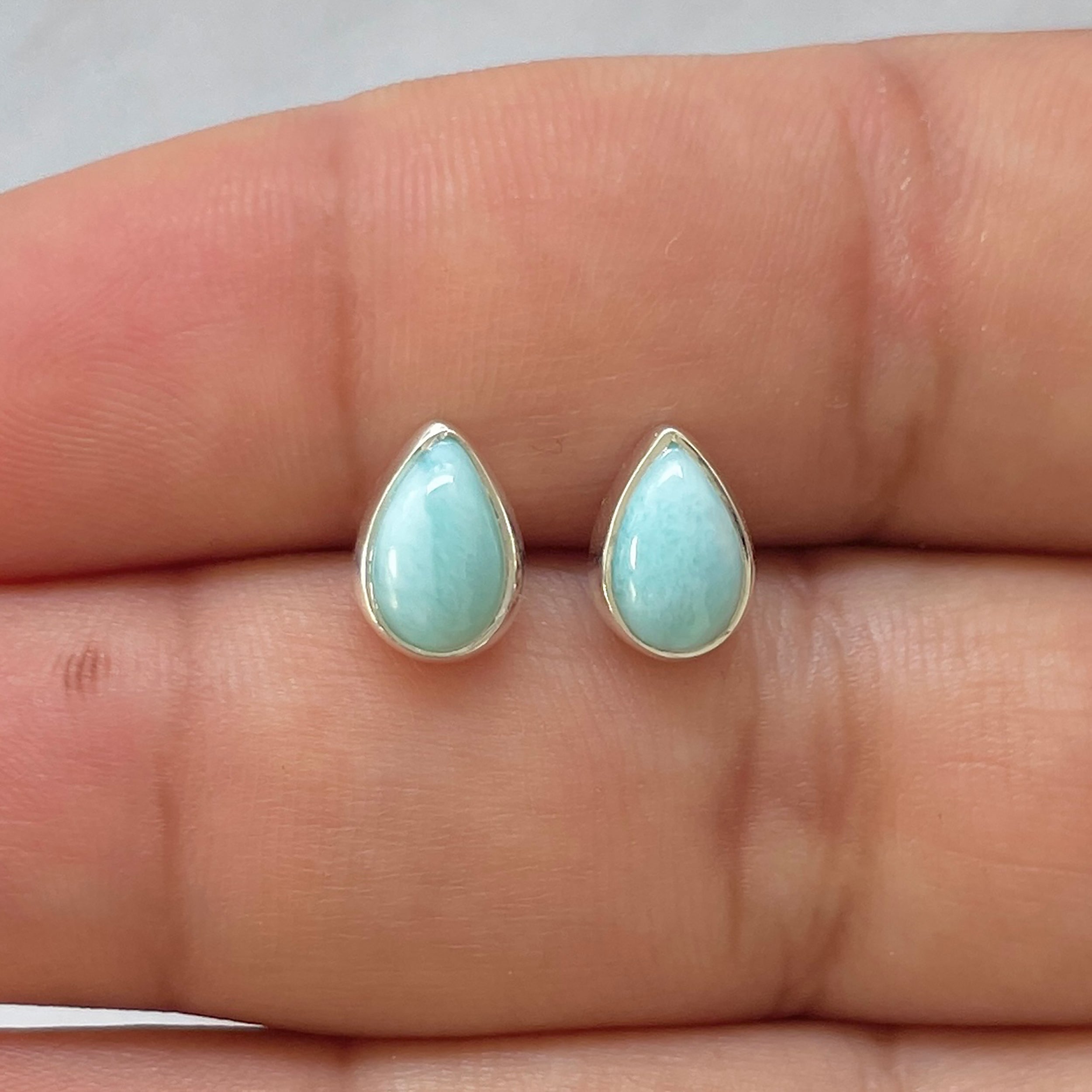 Larimar Stud Earring-(LAR-E-2524.)
