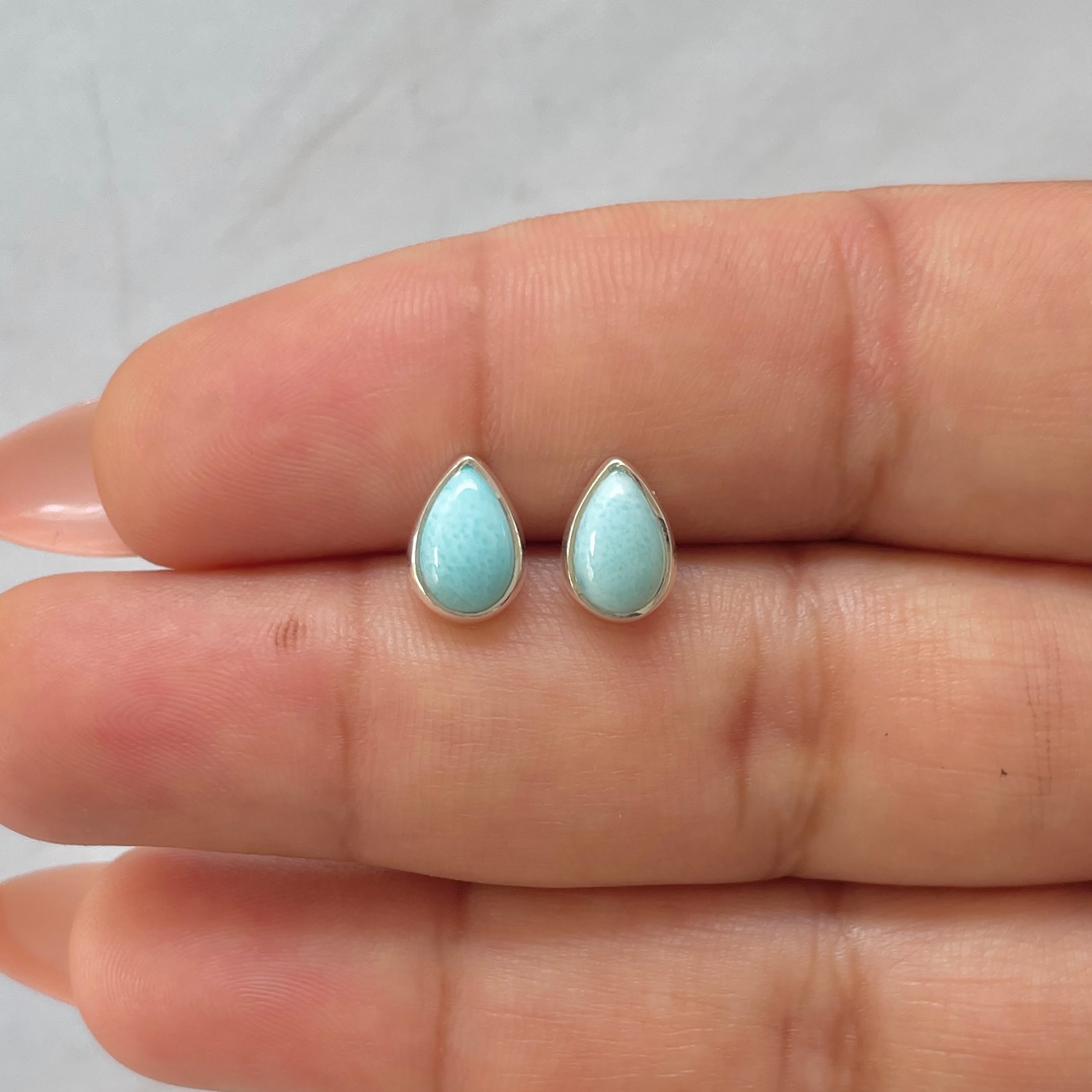 Larimar Stud Earring-(LAR-E-2525.)
