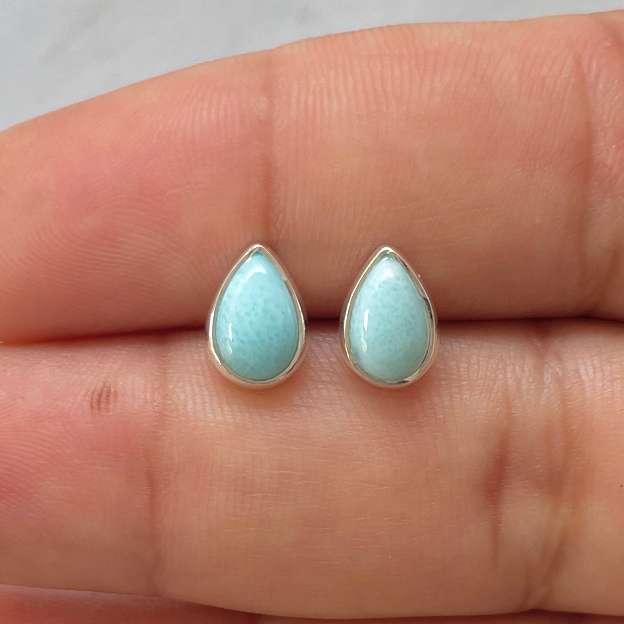 Larimar Stud Earring-(LAR-E-2525.)