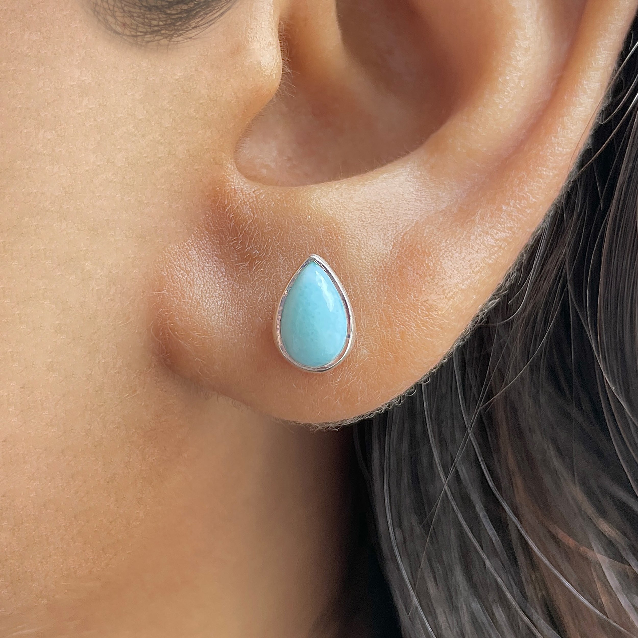 Larimar Stud Earring-(LAR-E-2525.)