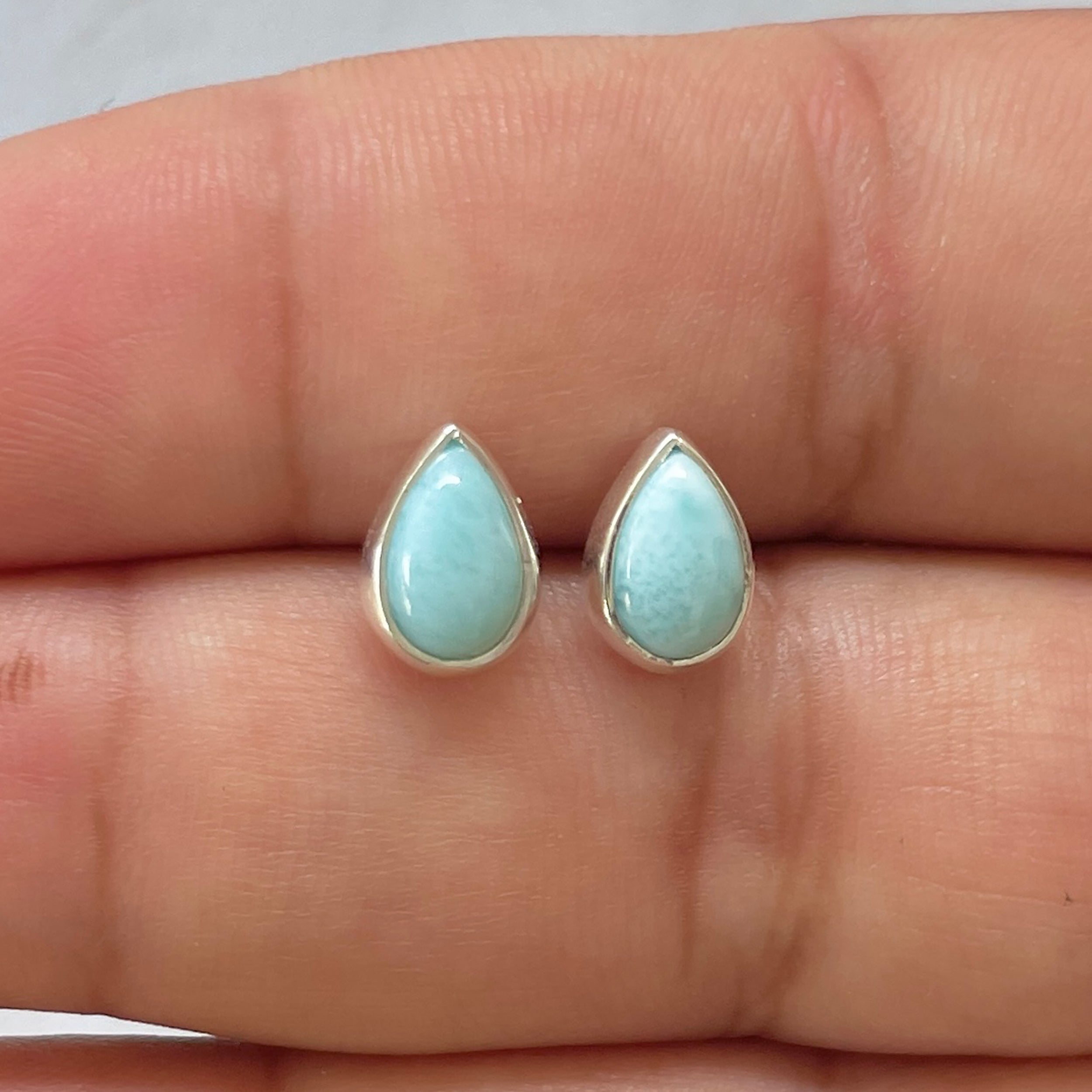Larimar Stud Earring-(LAR-E-2526.)