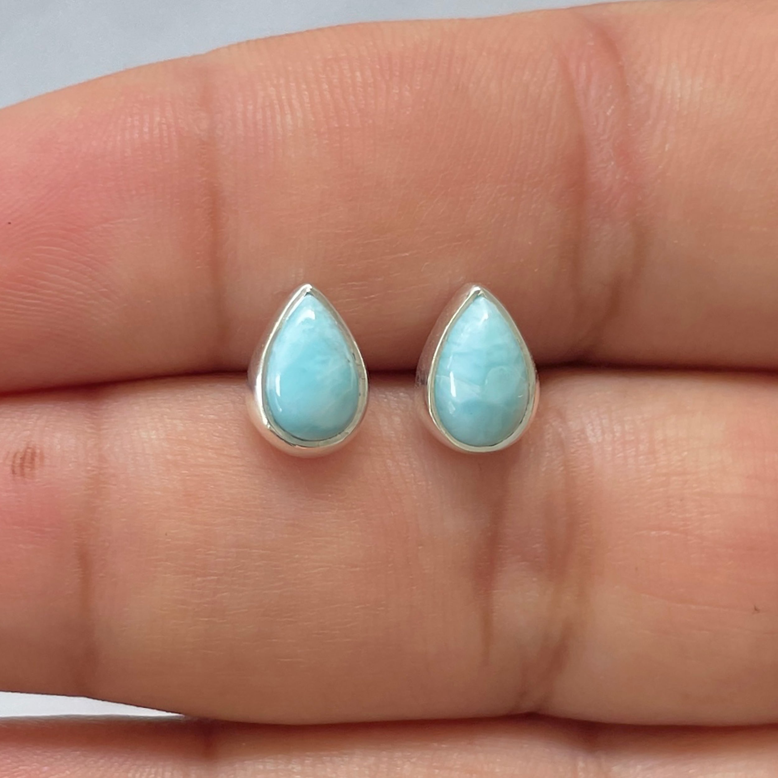 Larimar Stud Earring-(LAR-E-2527.)