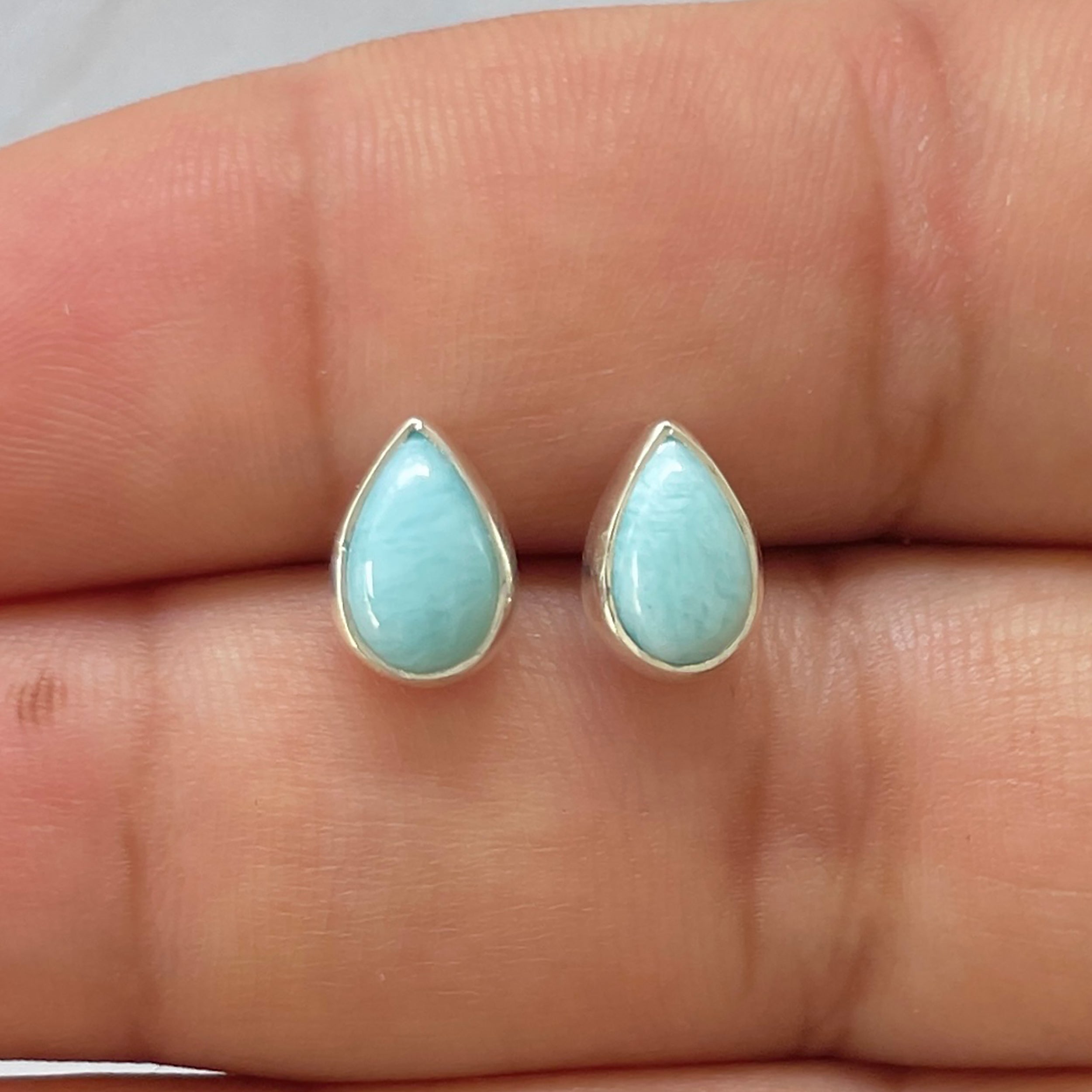 Larimar Stud Earring-(LAR-E-2528.)