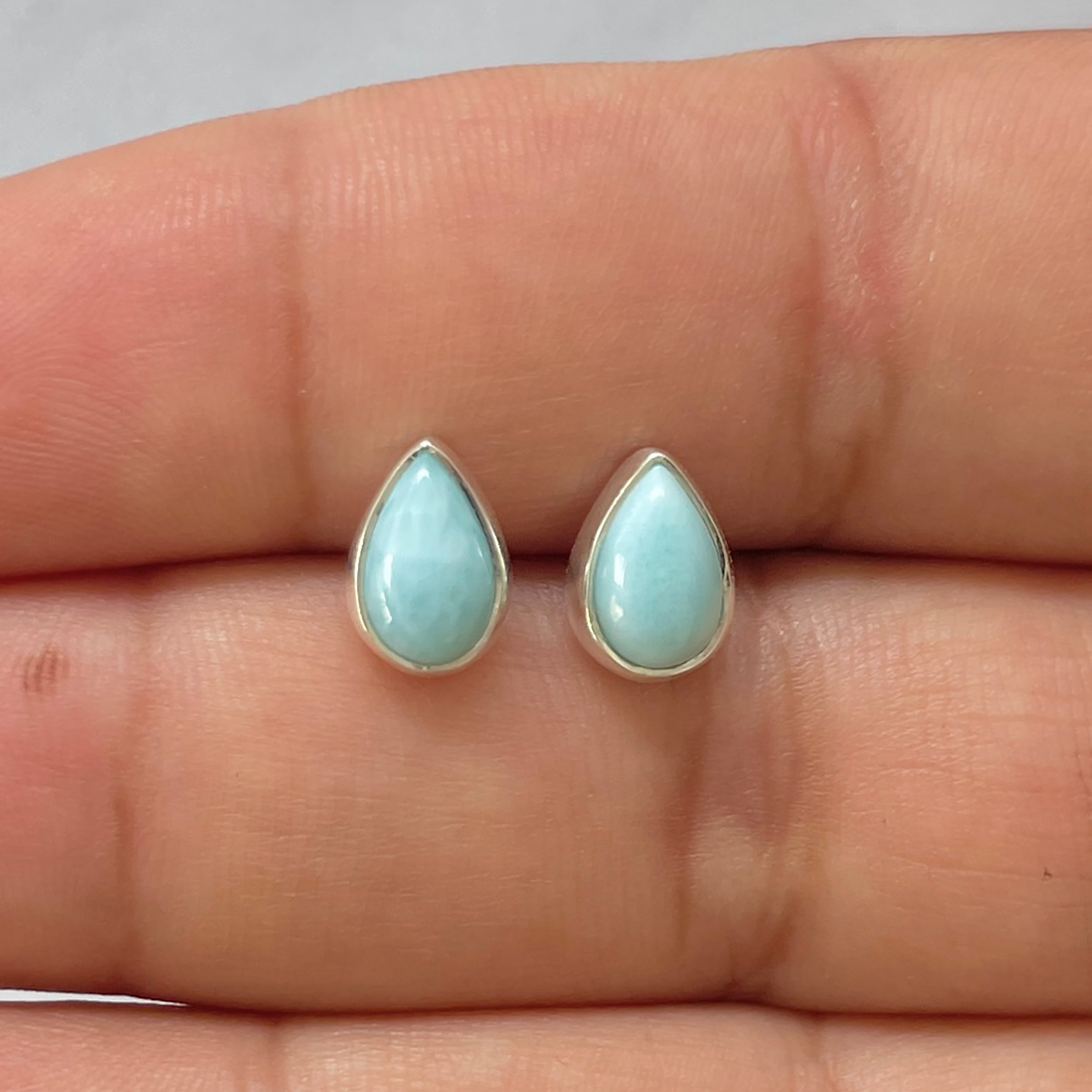 Larimar Stud Earring-(LAR-E-2529.)