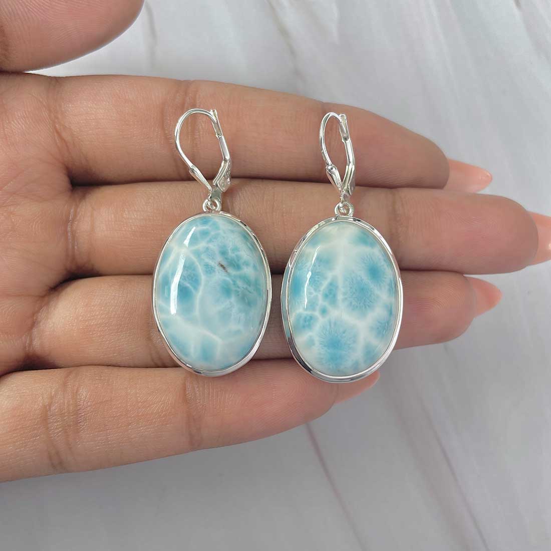 Larimar Earring-(LAR-E-253.)