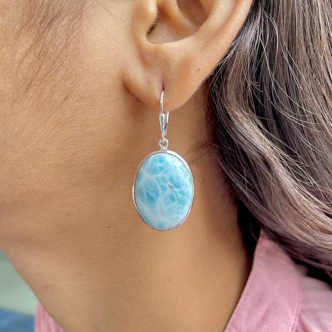 Larimar Earring-(LAR-E-253.)