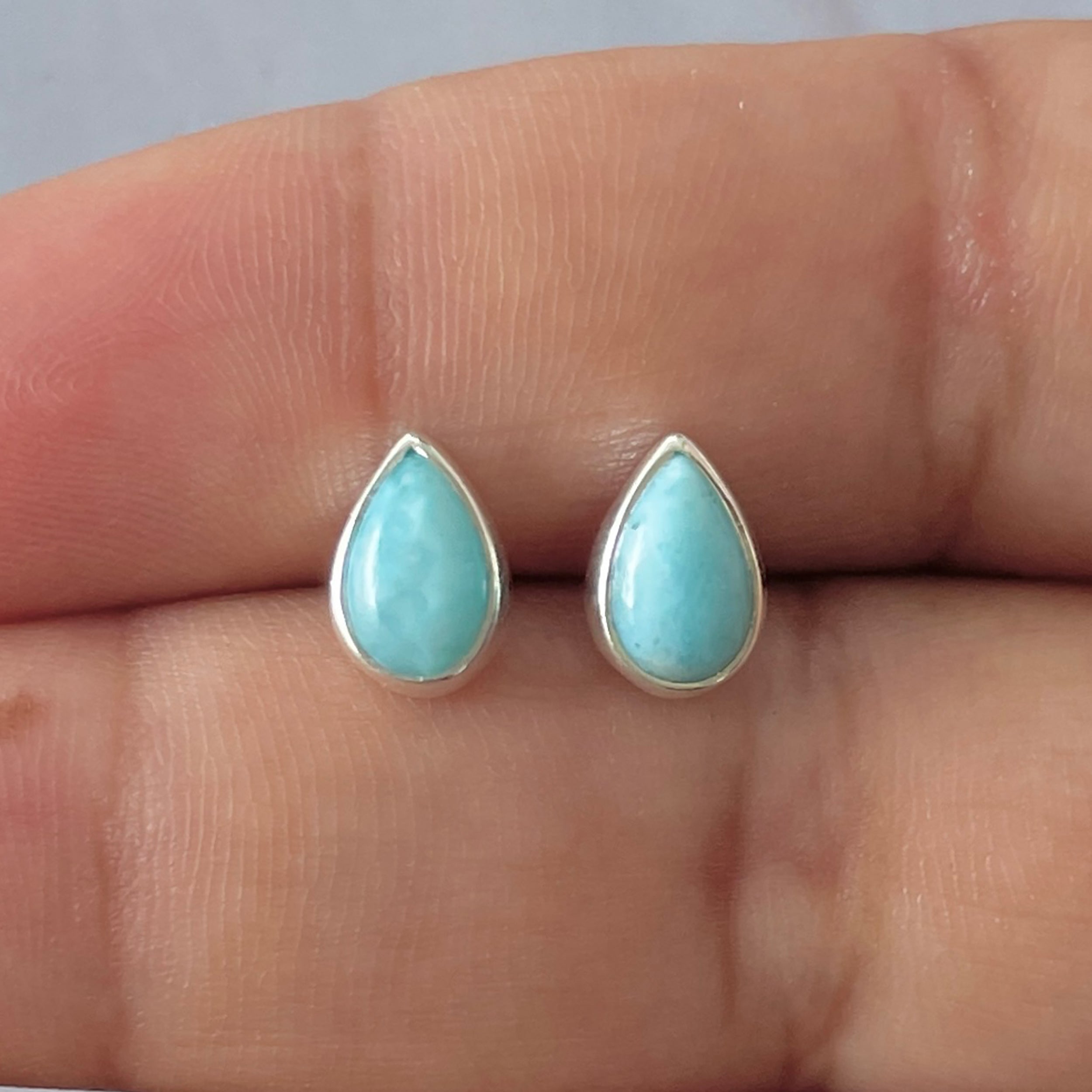 Larimar Stud Earring-(LAR-E-2530.)