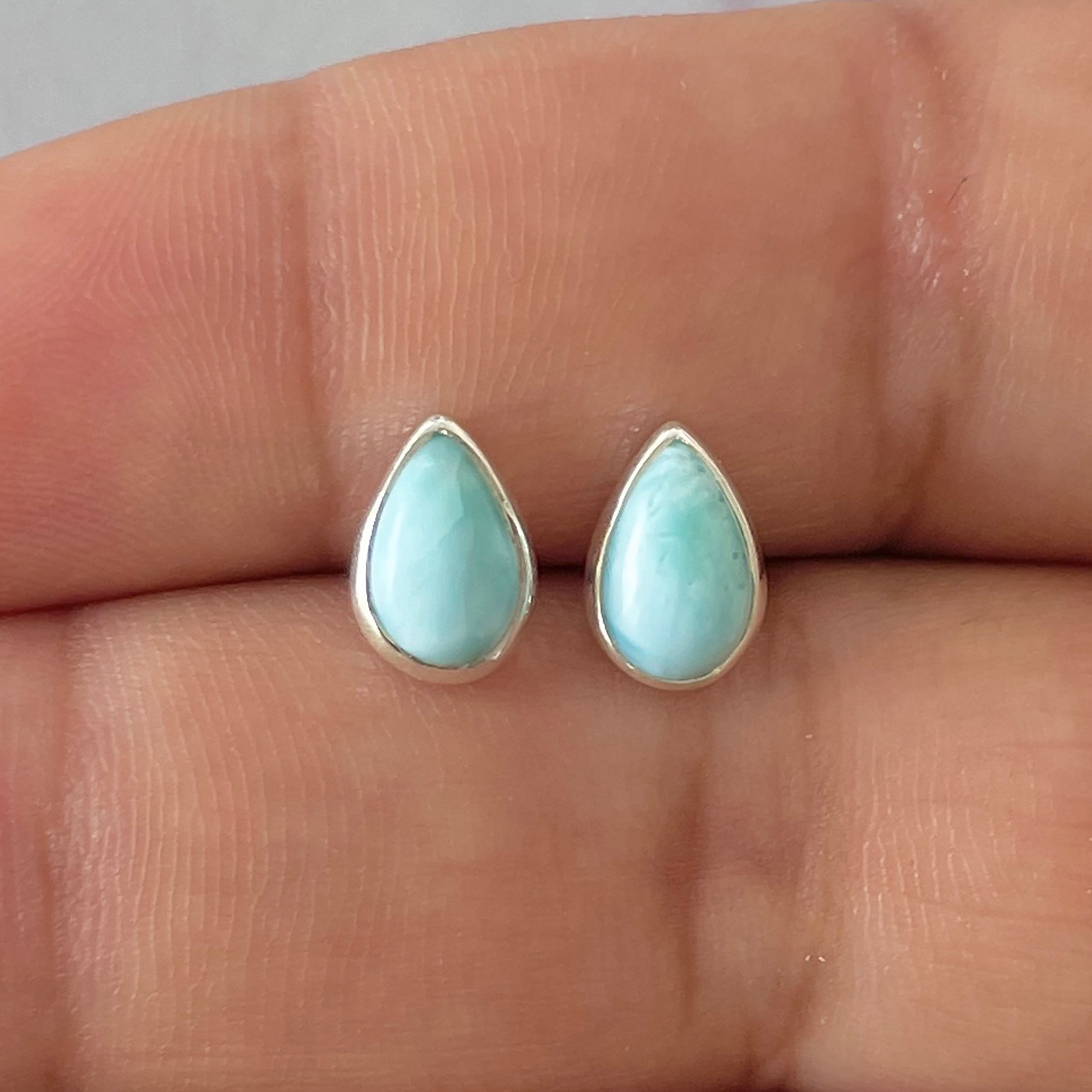 Larimar Stud Earring-(LAR-E-2531.)