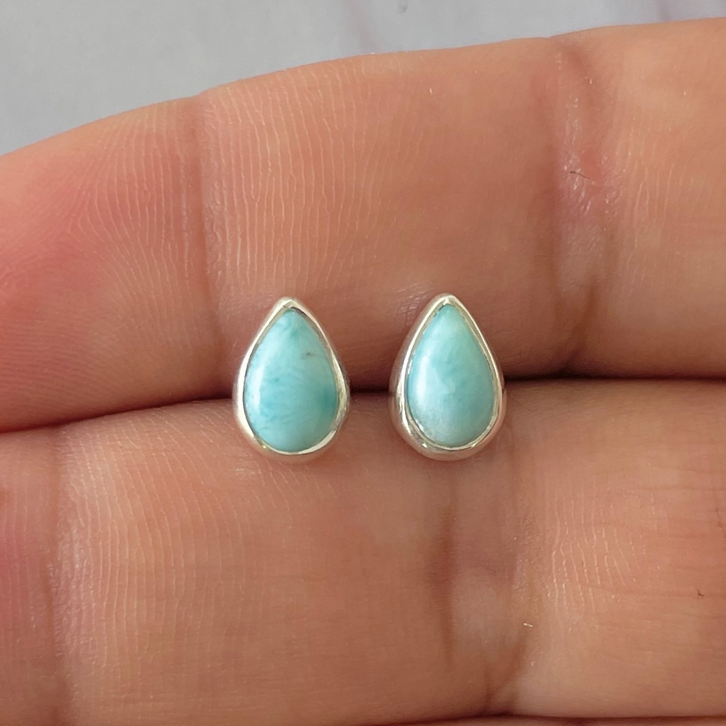 Larimar Stud Earring-(LAR-E-2532.)