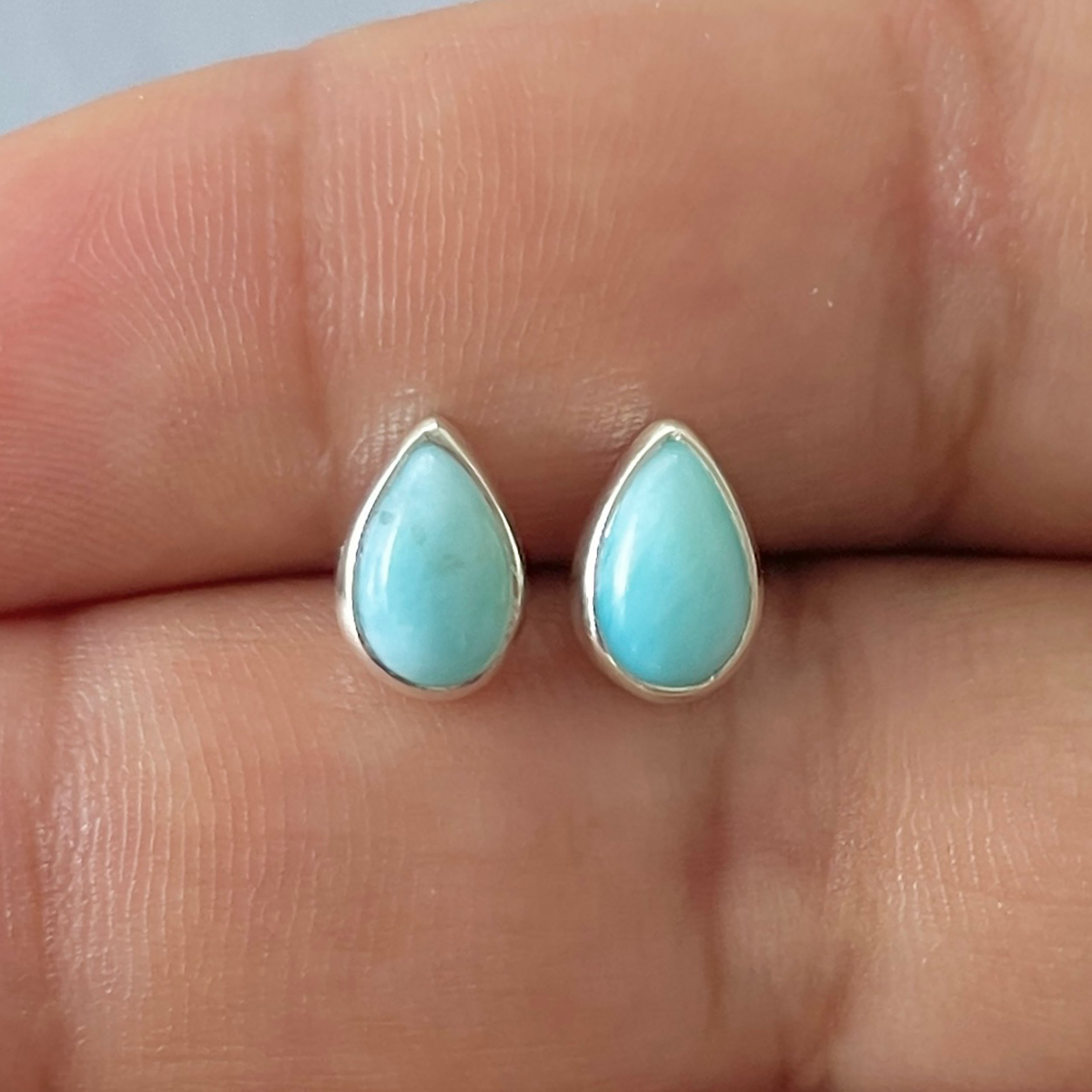 Larimar Stud Earring-(LAR-E-2534.)