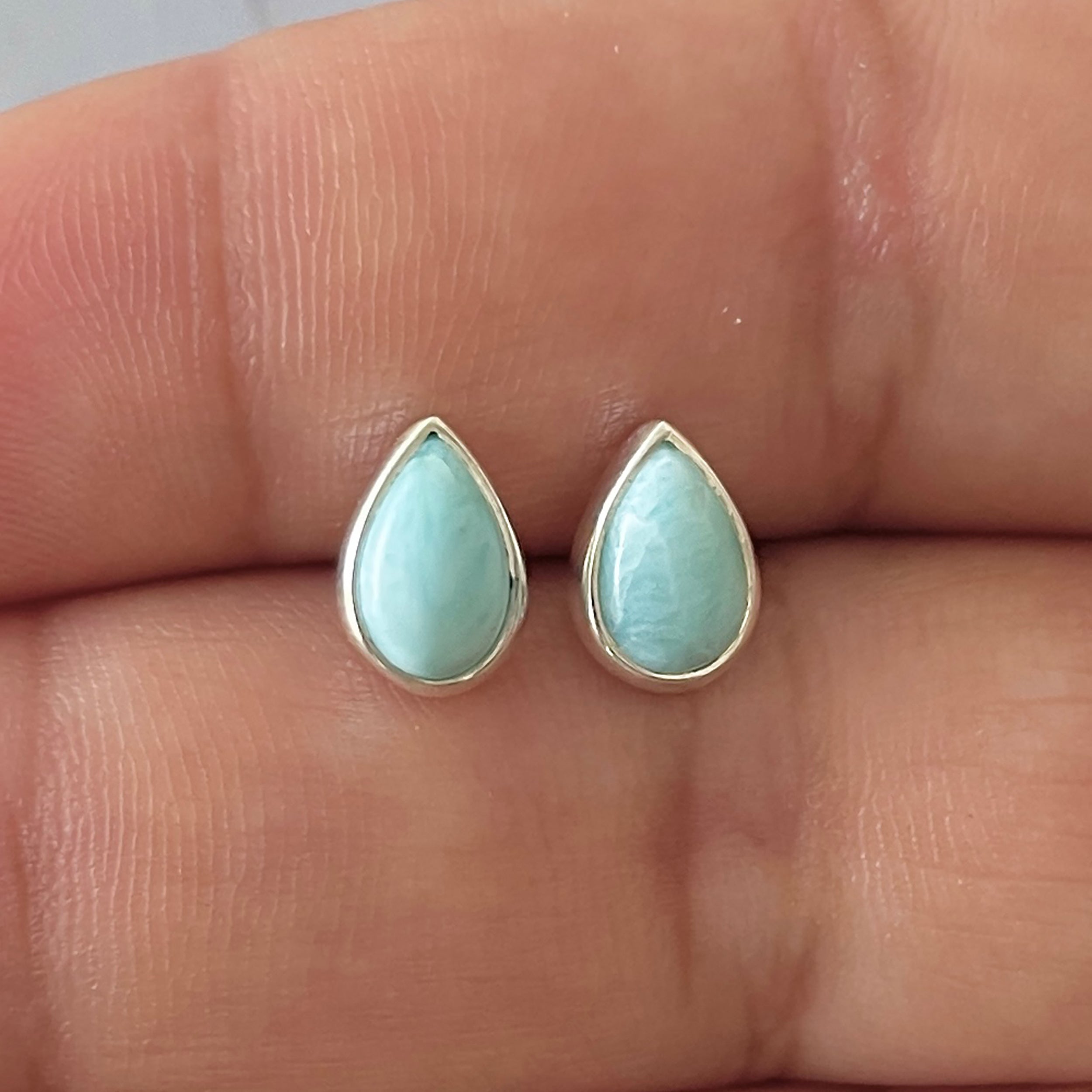 Larimar Stud Earring-(LAR-E-2536.)