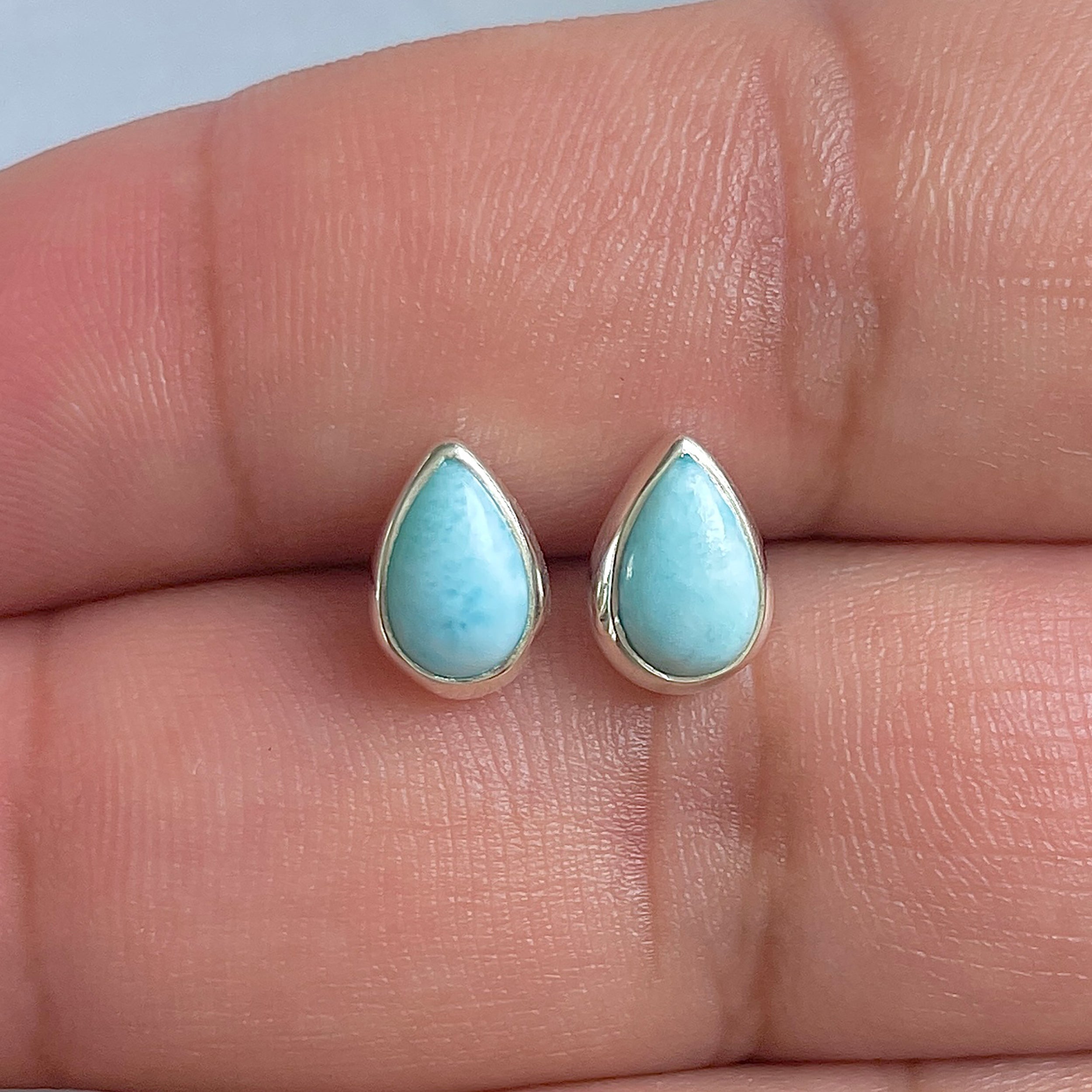 Larimar Stud Earring-(LAR-E-2540.)