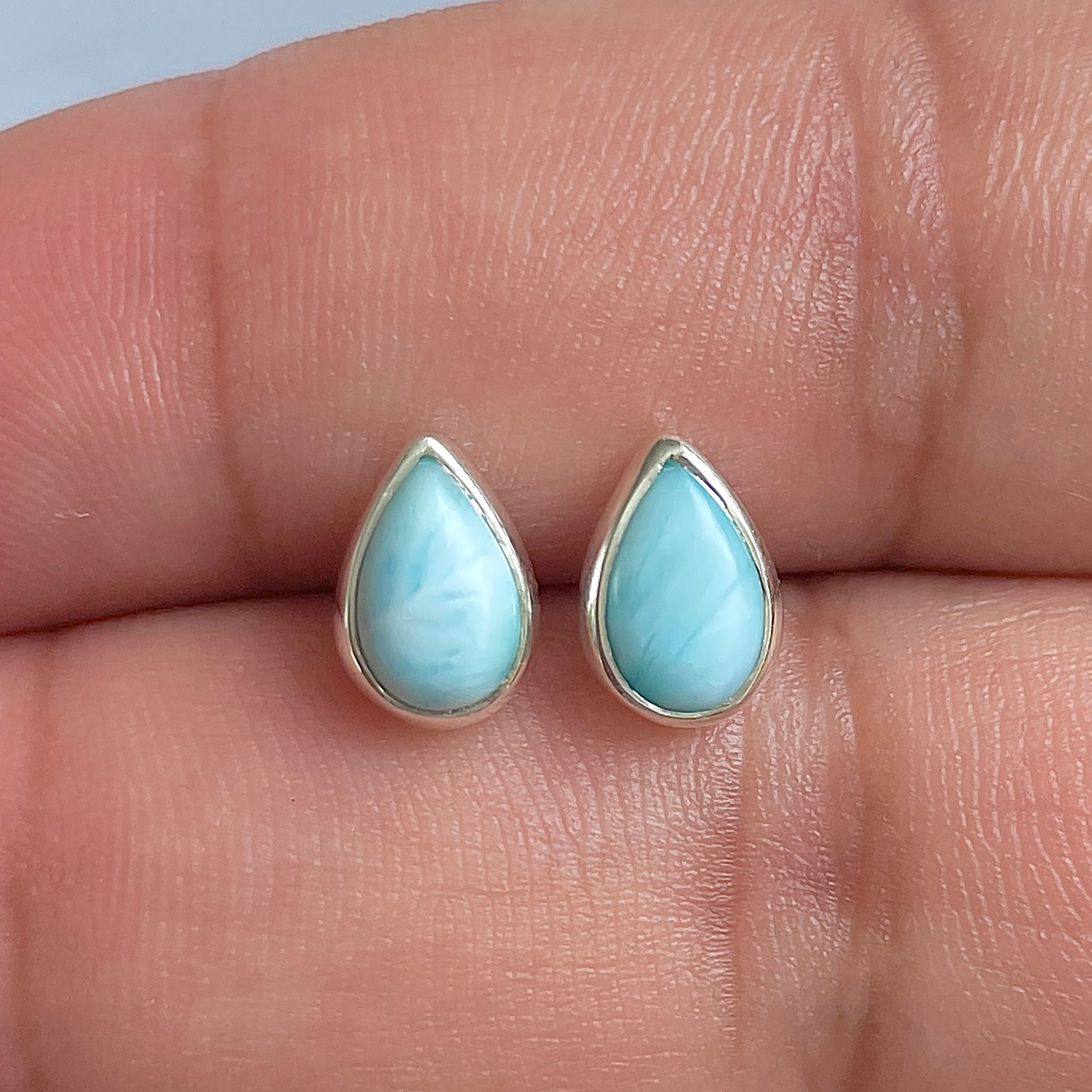 Larimar Stud Earring-(LAR-E-2542.)