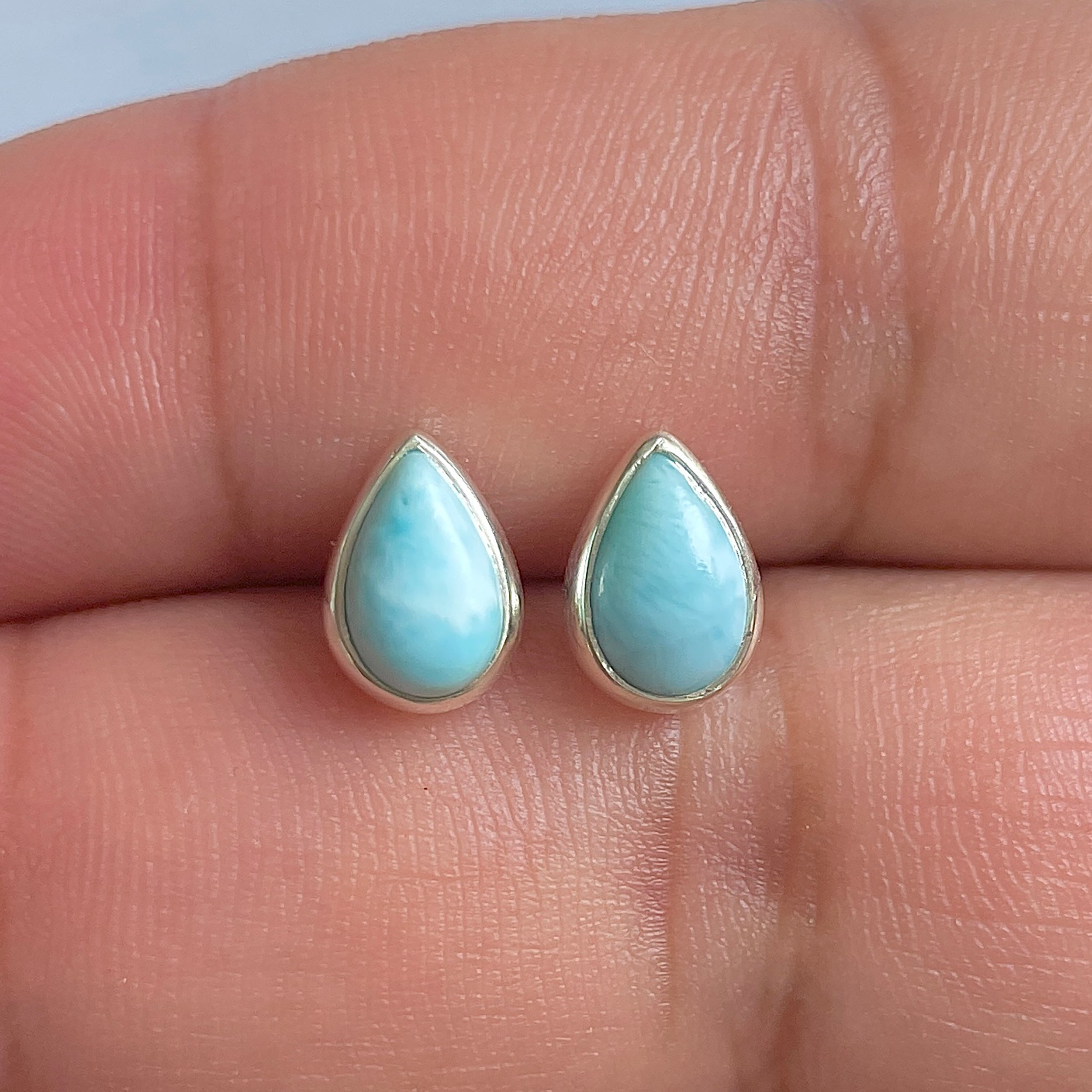 Larimar Stud Earring-(LAR-E-2544.)