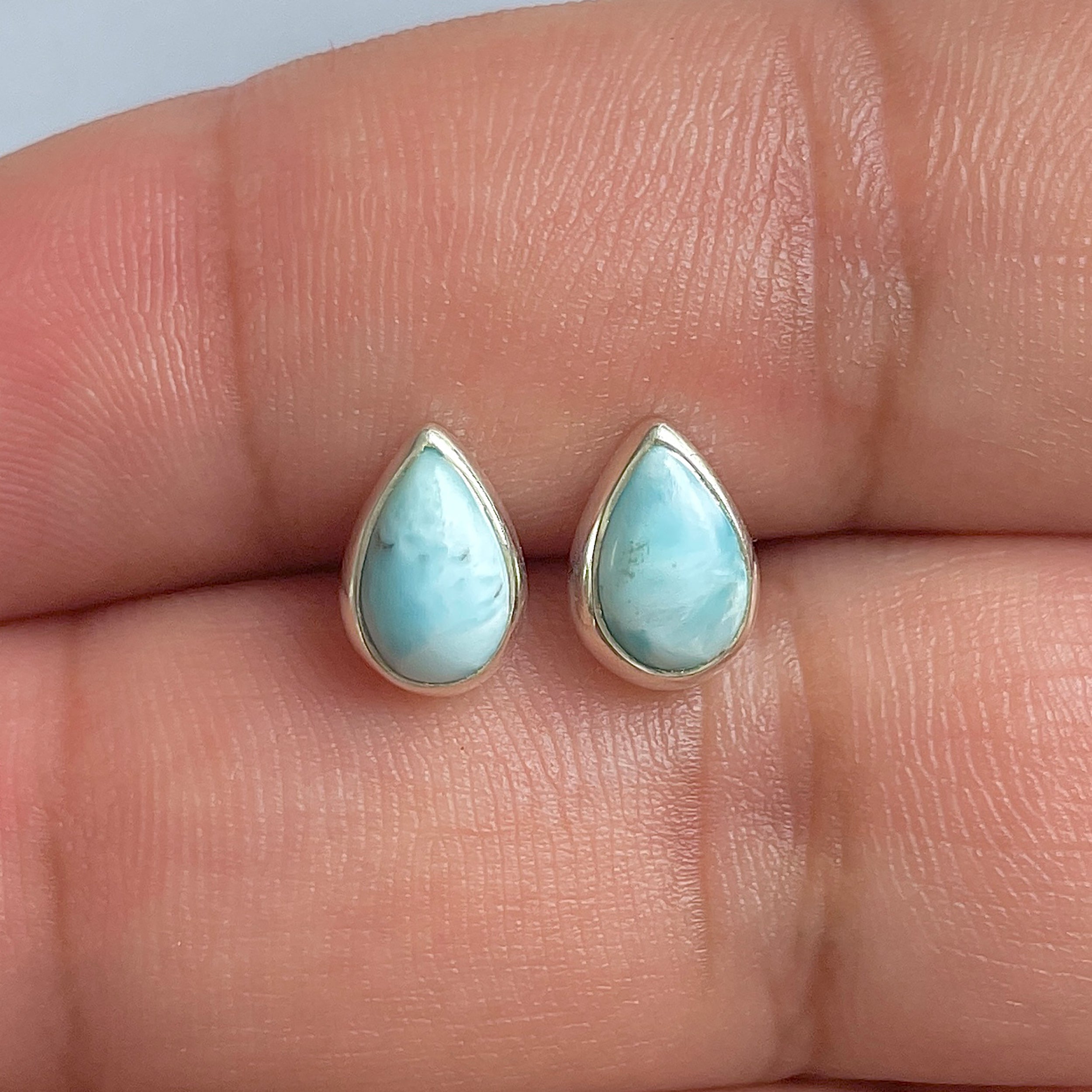 Larimar Stud Earring-(LAR-E-2545.)