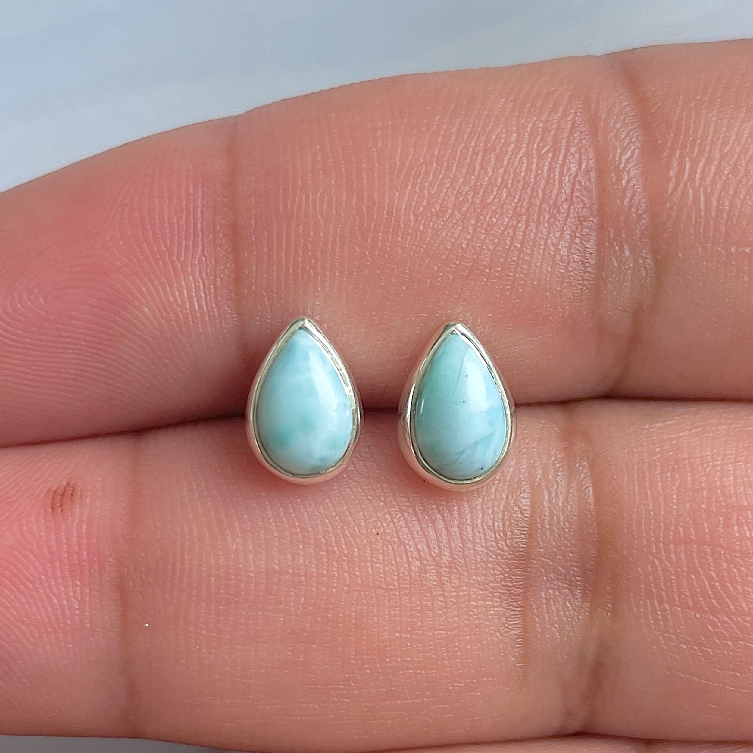Larimar Stud Earring-(LAR-E-2547.)